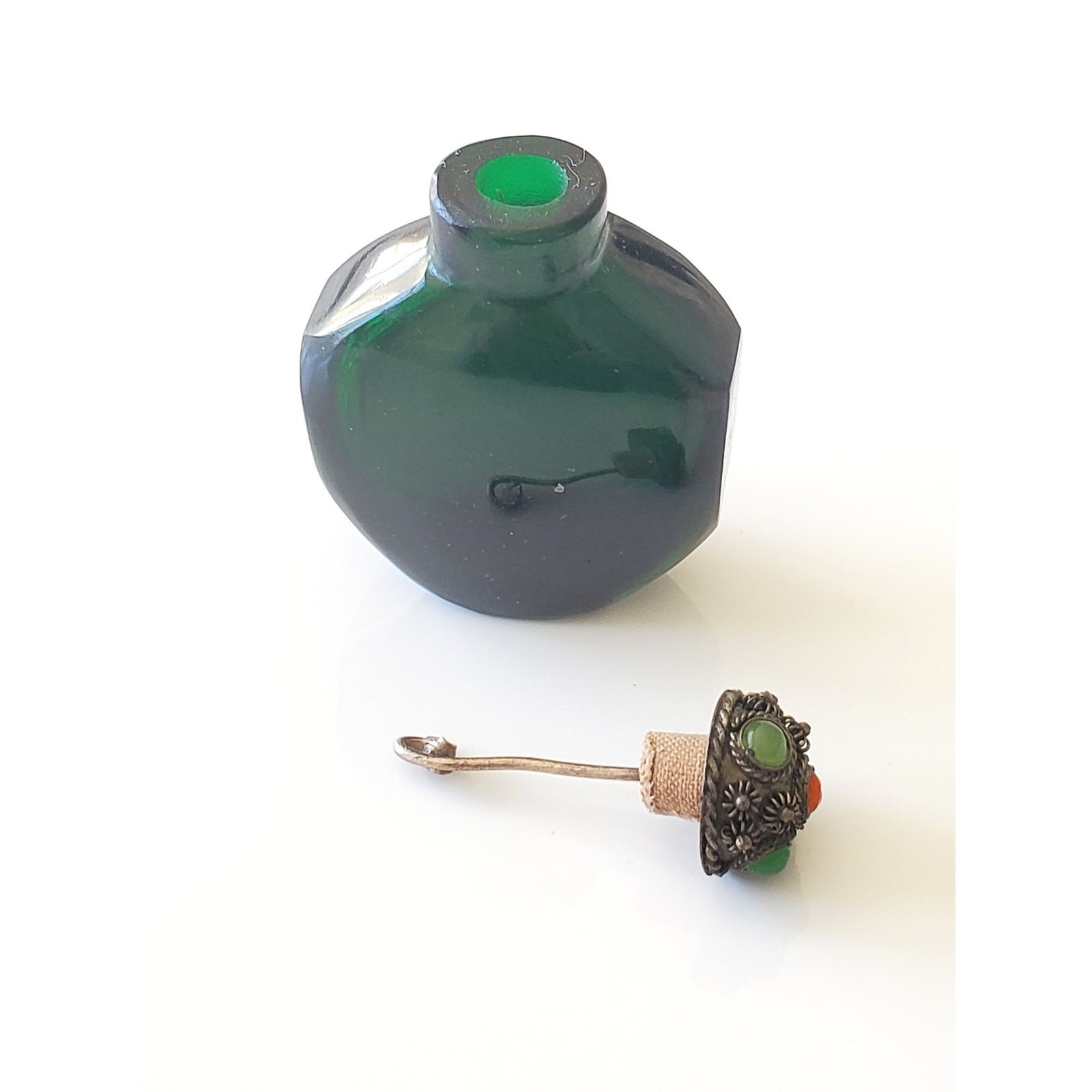 Other Vintage Emerald Green Chinese Snuff Bottle Size ONE SIZE - 5 Thumbnail