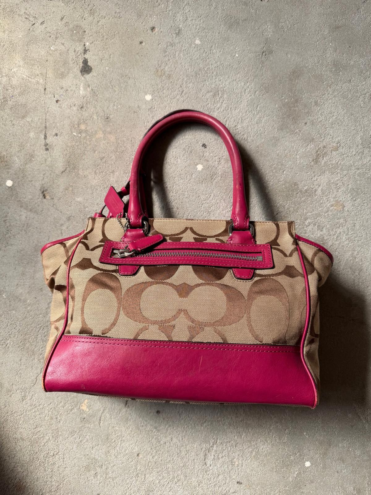 Coach Coach Signature Shoulder Bag Beige/Pink Size ONE SIZE - 6 Thumbnail