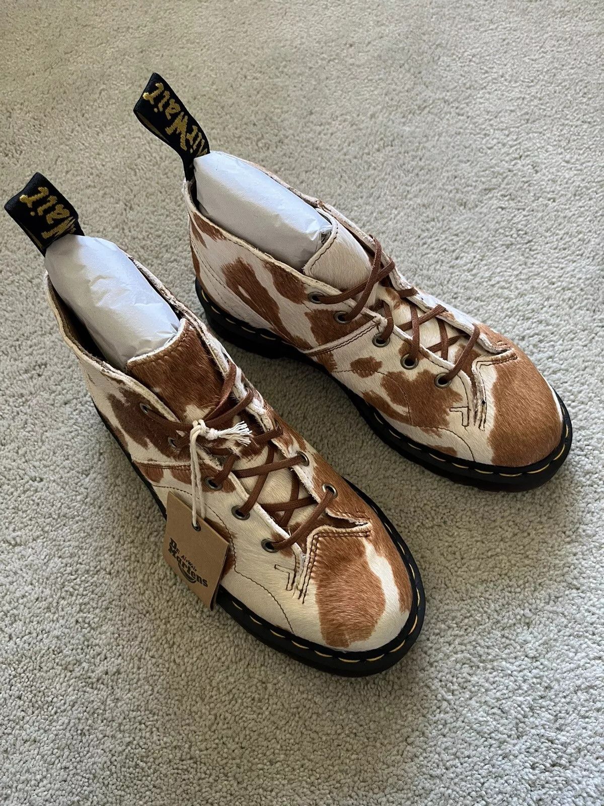 Dr. Martens CHURCH MONKEY BOOTS CALF HAIR IN JERSEY COW Size US 7 / IT 37 - 1 Thumbnail