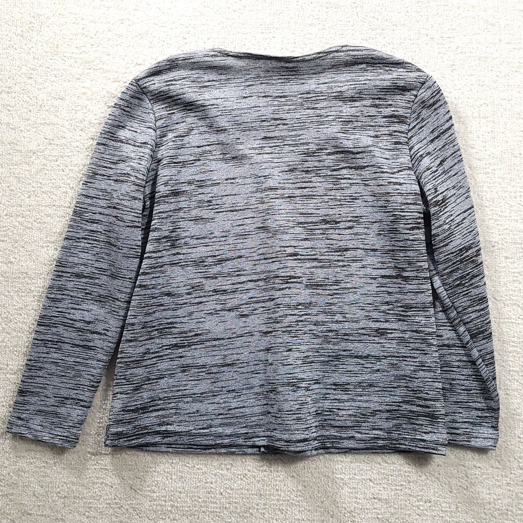 Vintage VINTAGE Notations Cardigan Womens PM Black Gray Marled One Button Petite USA Made Size M / US 6-8 / IT 42-44 - 7 Thumbnail