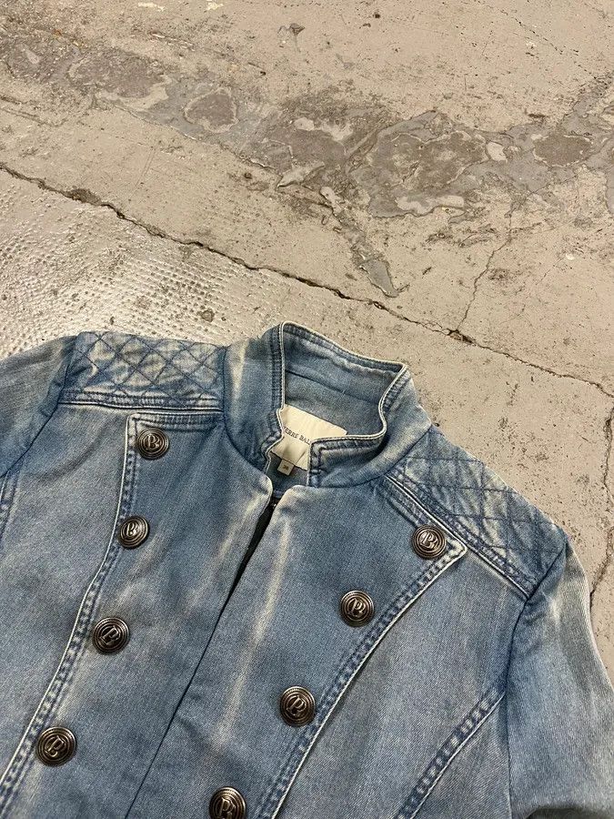 Pierre Balmain 2010s Pierre Balmain Officer Buttoned Blue Denim Jacket Size M / US 6-8 / IT 42-44 - 4 Thumbnail