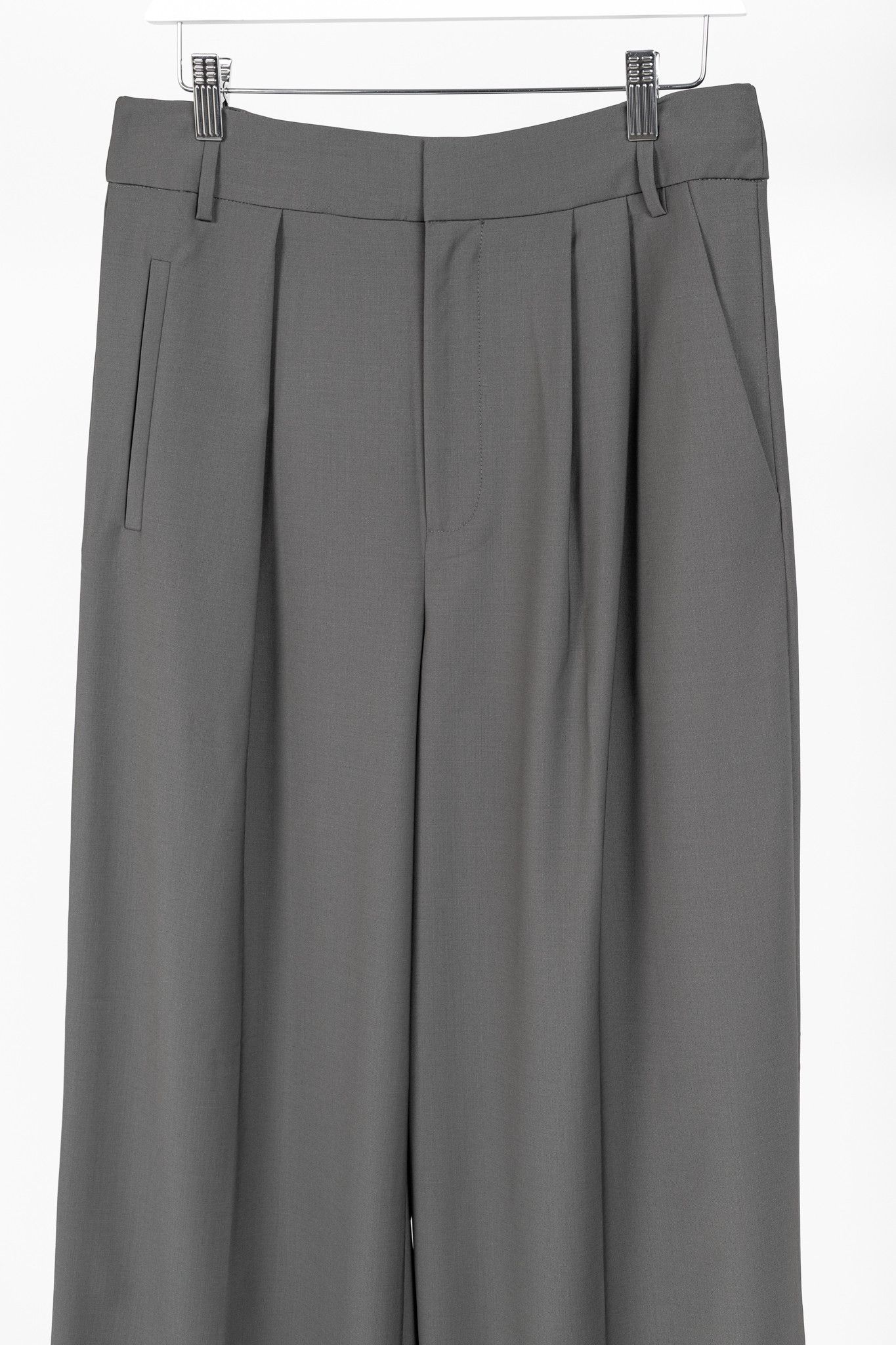 Tibi Tibi Stella Grey Pleated Tropical Wool Pants Size 30" / US 8 / IT 44 - 3 Thumbnail
