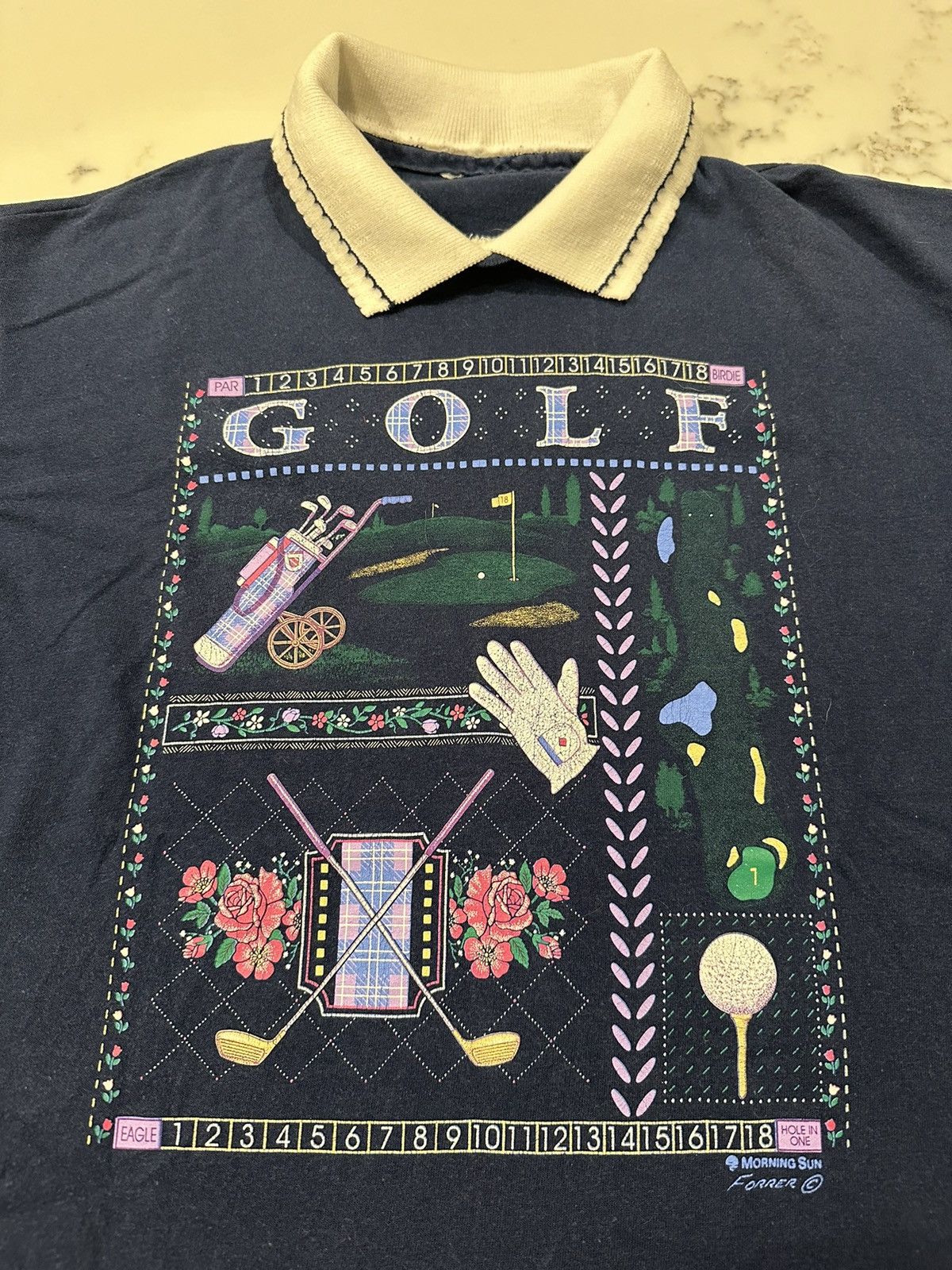 Vintage Vintage 90s Golf Graphic Collared T-Shirt Size Medium USA Size US M / EU 48-50 / 2 - 2 Thumbnail