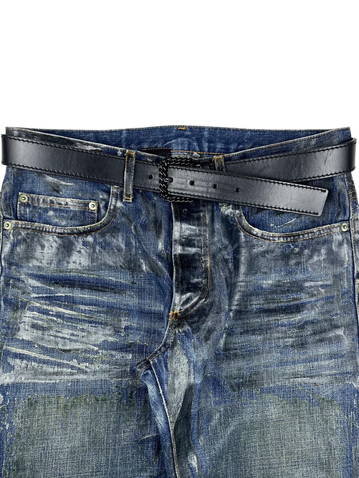 Dior × Hedi Slimane AW06 Dior Homme Hedi Slimane Chain Link Buckle Leather Belt Size ONE SIZE - 2 Thumbnail