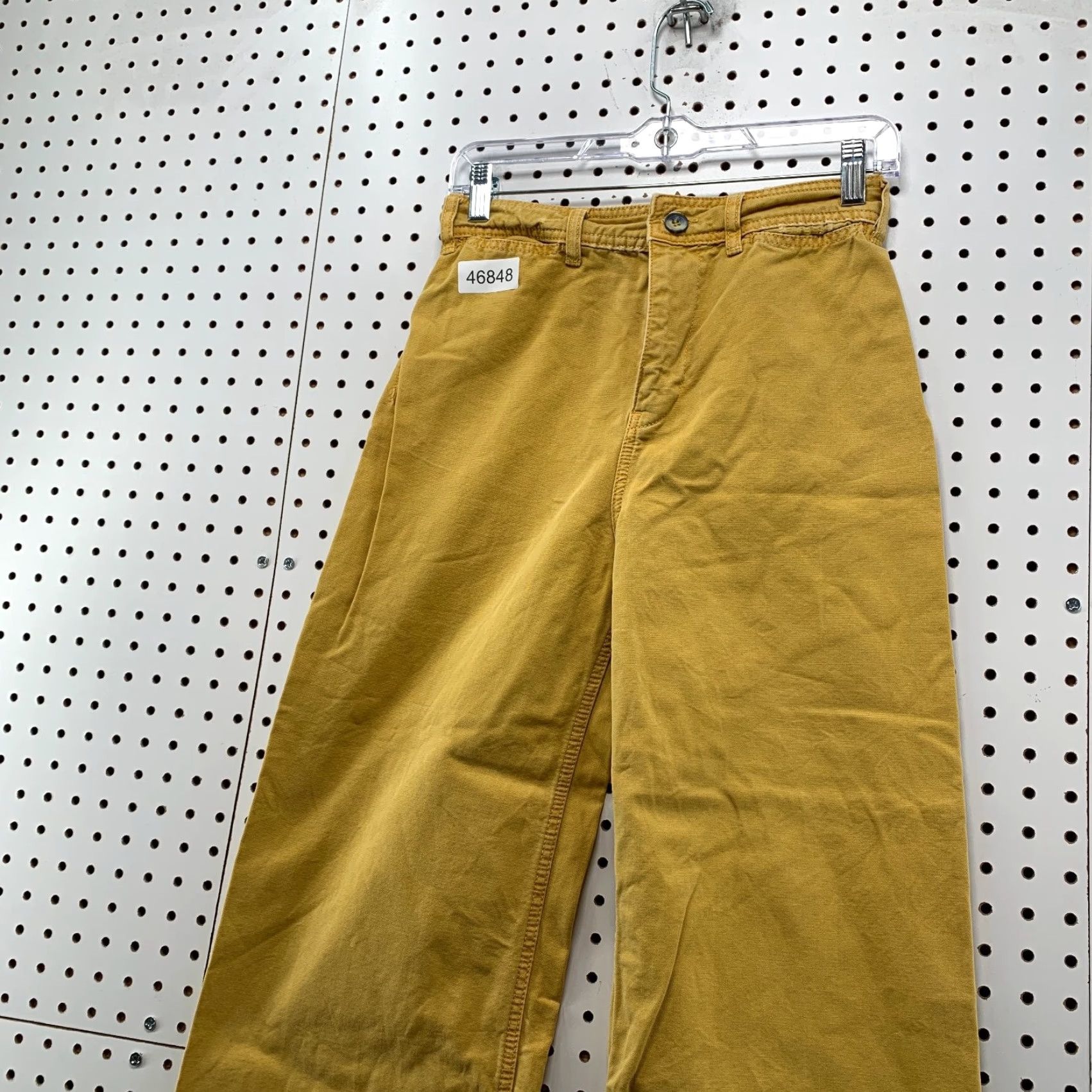 Vintage We The Free Pants Womens Patti Yellow 26x23.5 Cropped High Rise Wide Leg Size 26" / US 2 / IT 38 - 5 Thumbnail