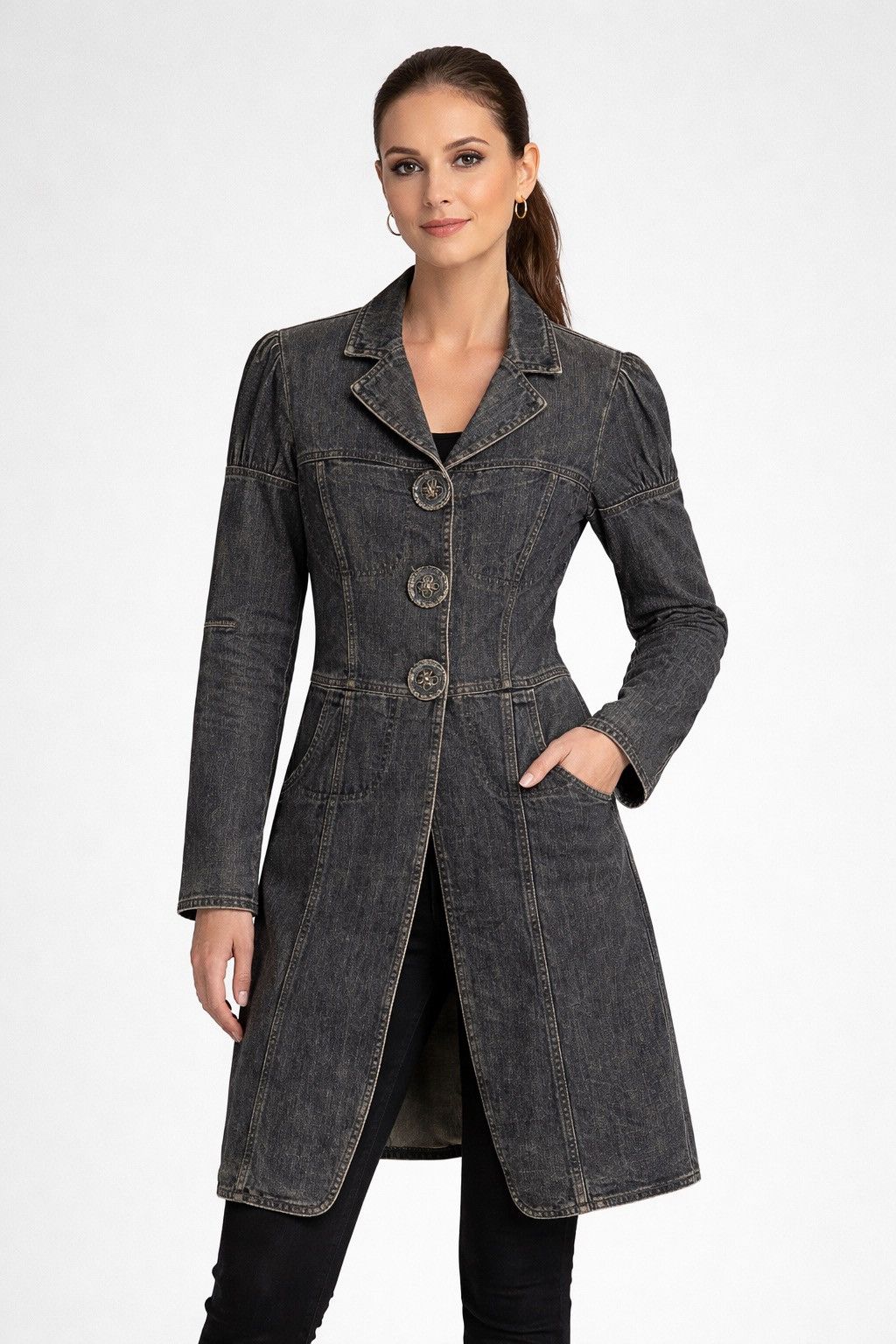 Romeo Gigli GIGLI DENIM LONG COAT JACKET Size S / US 4 / IT 40 - 2 Thumbnail