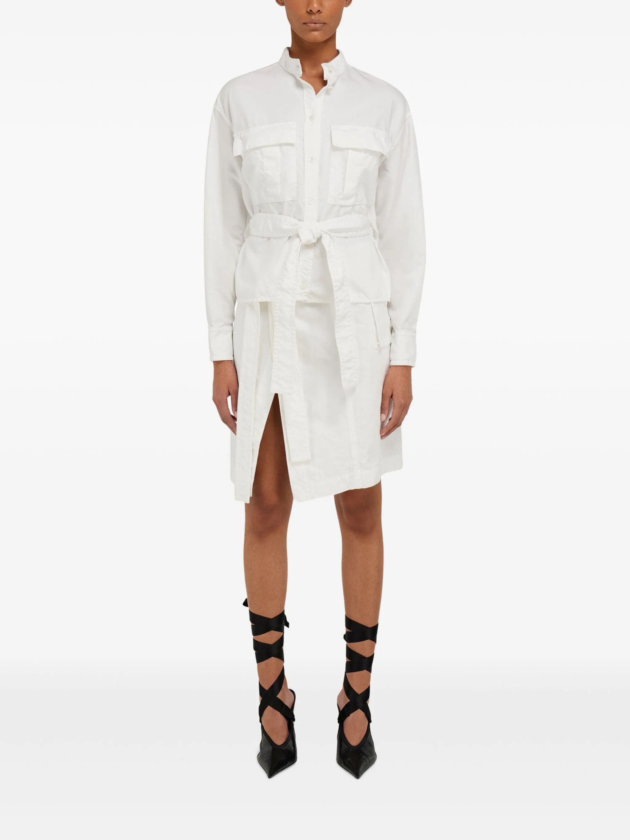 Salvatore Ferragamo o1s1rm0526 Saharan Shirt in White Size S / US 4 / IT 40 - 3 Thumbnail
