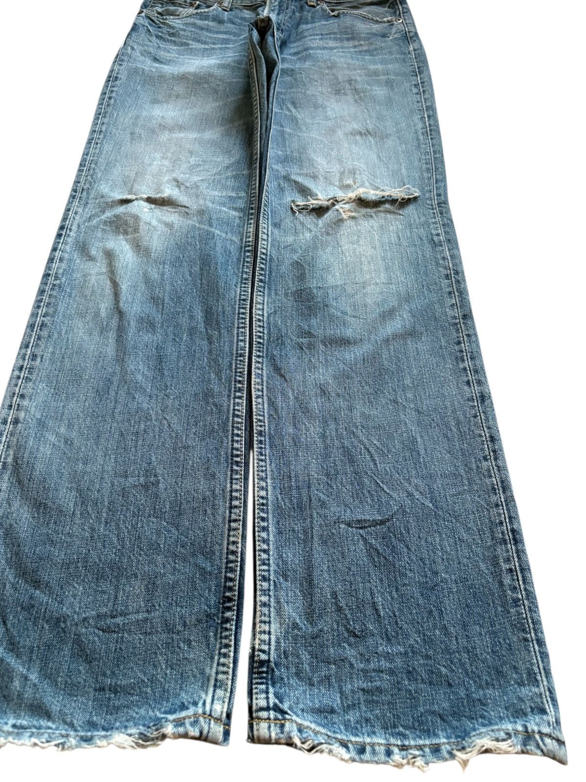 LVC × Levi's × Levi's Vintage Clothing Vintage 90s Levis 502 Mud Wash Distressed Ripped Jeans Size US 31 - 7 Thumbnail