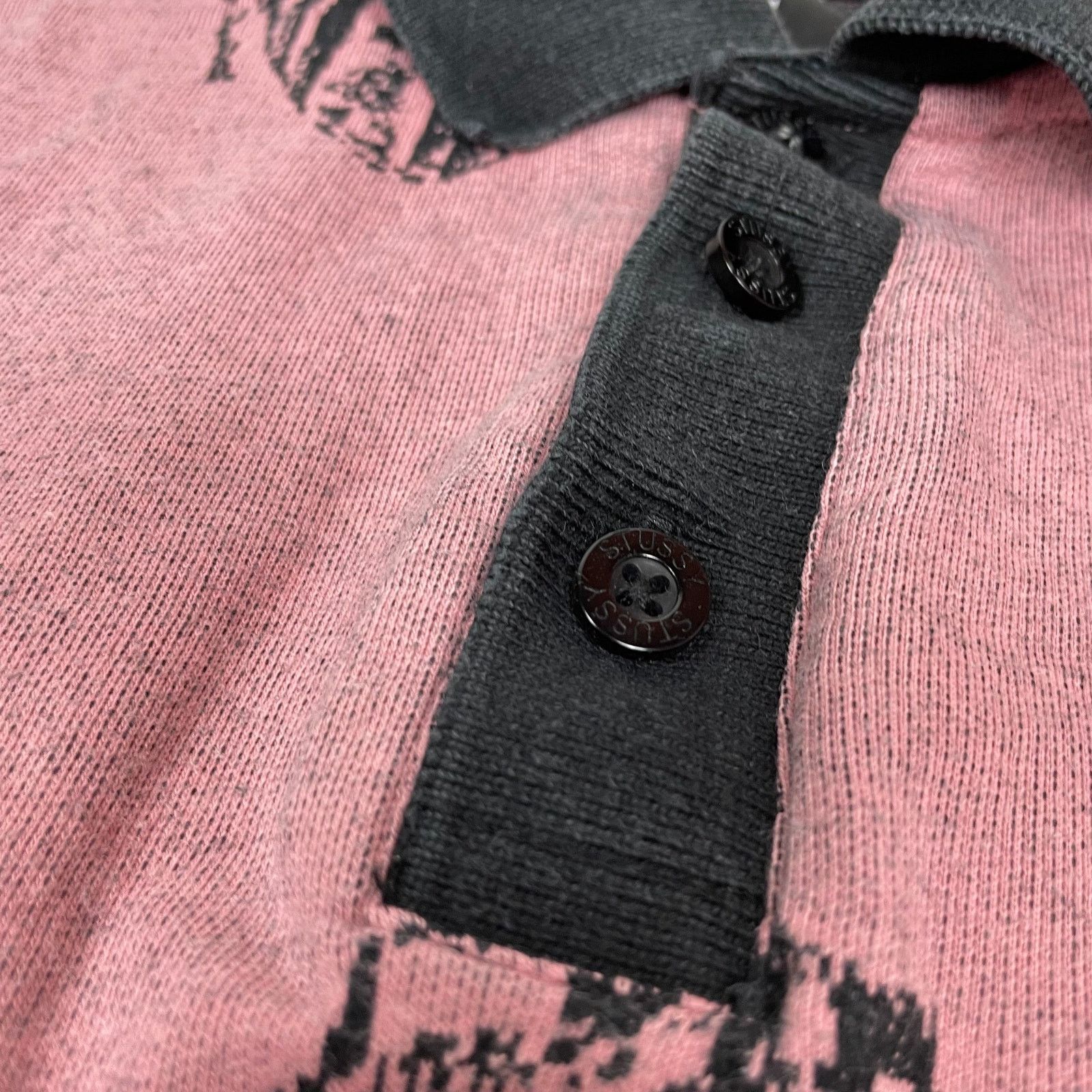 Stussy Stussy Mask LS Rugby Polo Shirt Men's Pink Cotton Collared S Size US S / EU 44-46 / 1 - 2 Thumbnail