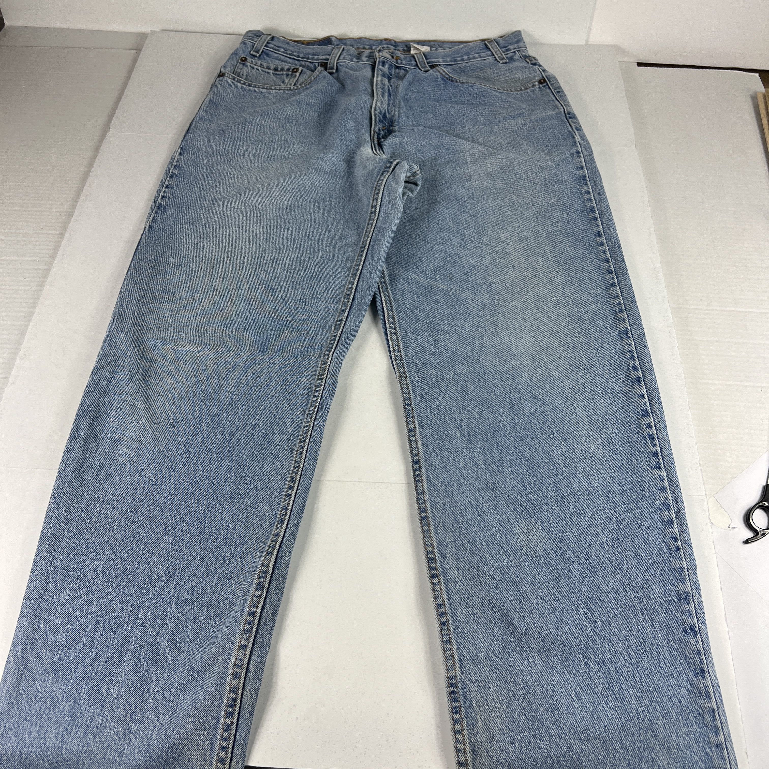 Levi's × Vintage Y2K Levi's Jeans 550 Relaxed Light Blue Faded Cotton Denim Size US 35 - 1 Thumbnail