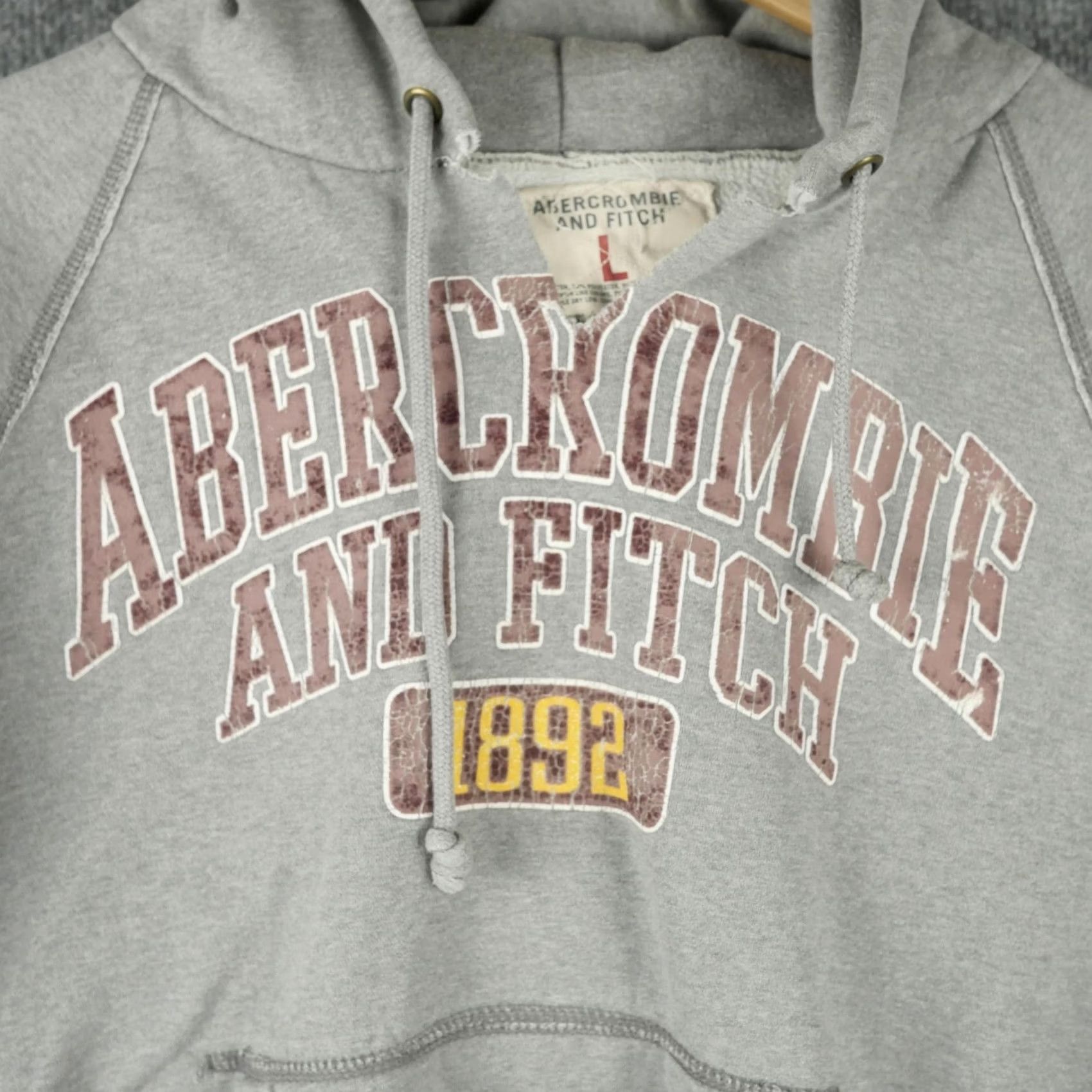 Abercrombie & Fitch Vintage Abercrombie & Fitch Hoodie Mens Large Gray Pullover Fleece 1892 Sweatshirt Size US L / EU 52-54 / 3 - 5 Thumbnail