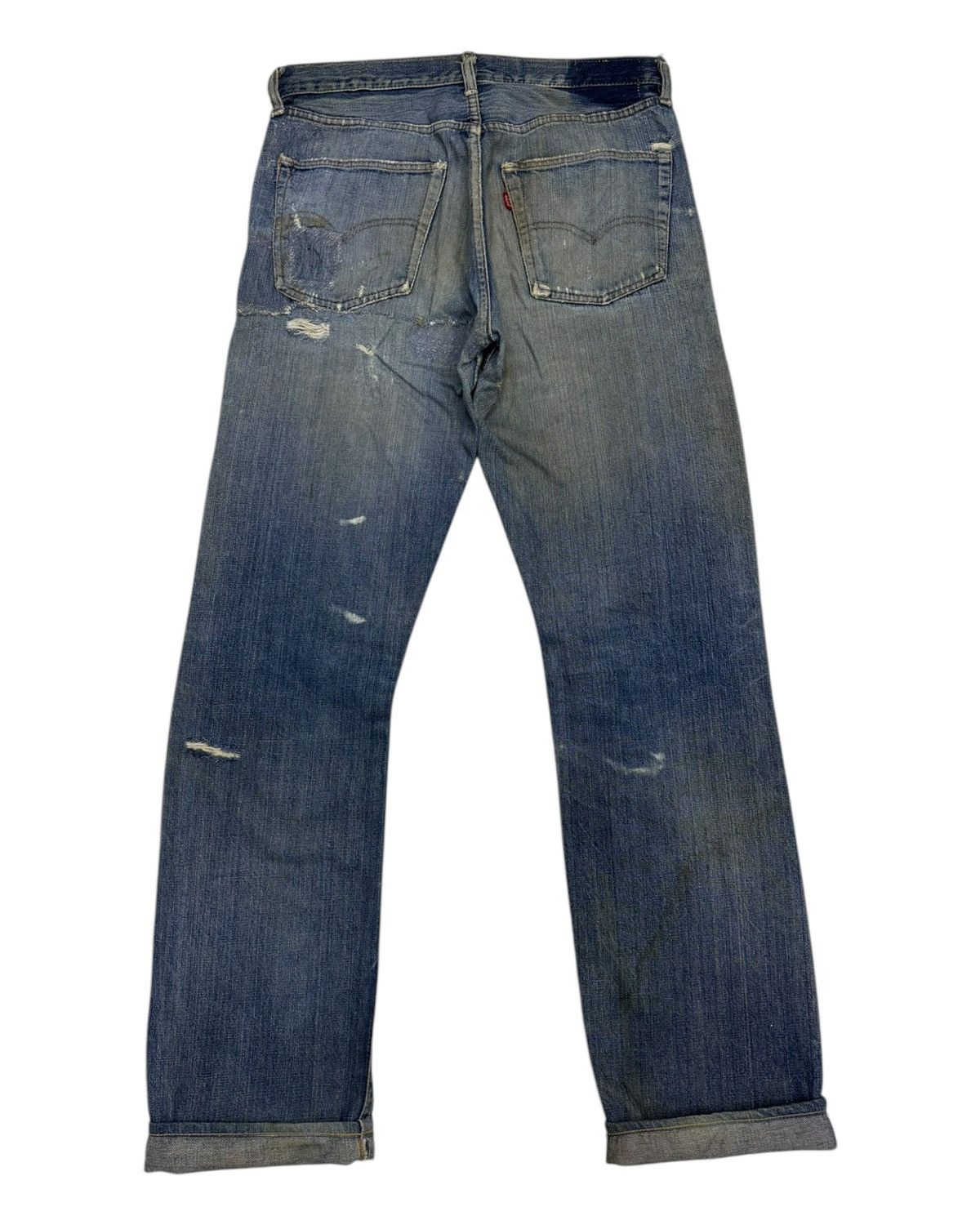 Levi's 70s LEVI'S 501 BIG E button No 6 THRASHED DISTRESSED DENIM Size US 32 / EU 48 - 2 Thumbnail