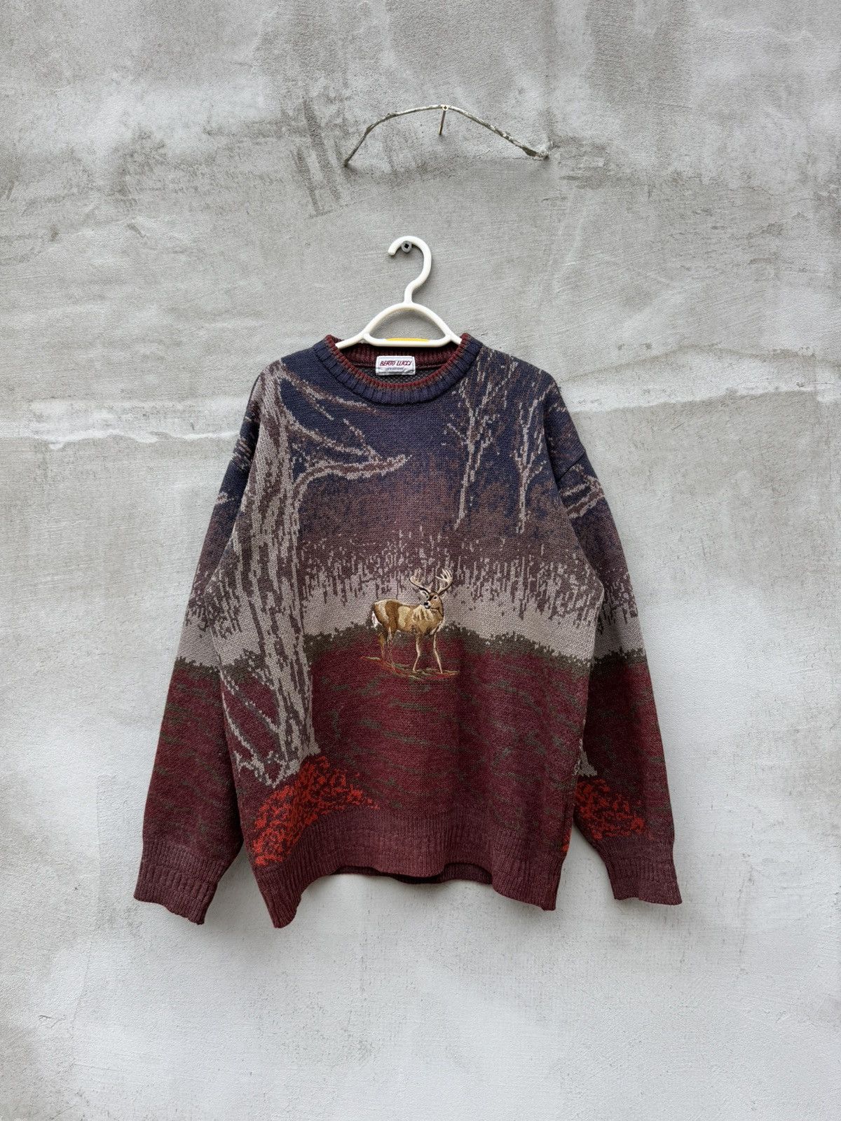 Vintage 🦌80s Vintage Forest Deer Sweater🏔️🌳 Size US L / EU 52-54 / 3 - 1 Thumbnail