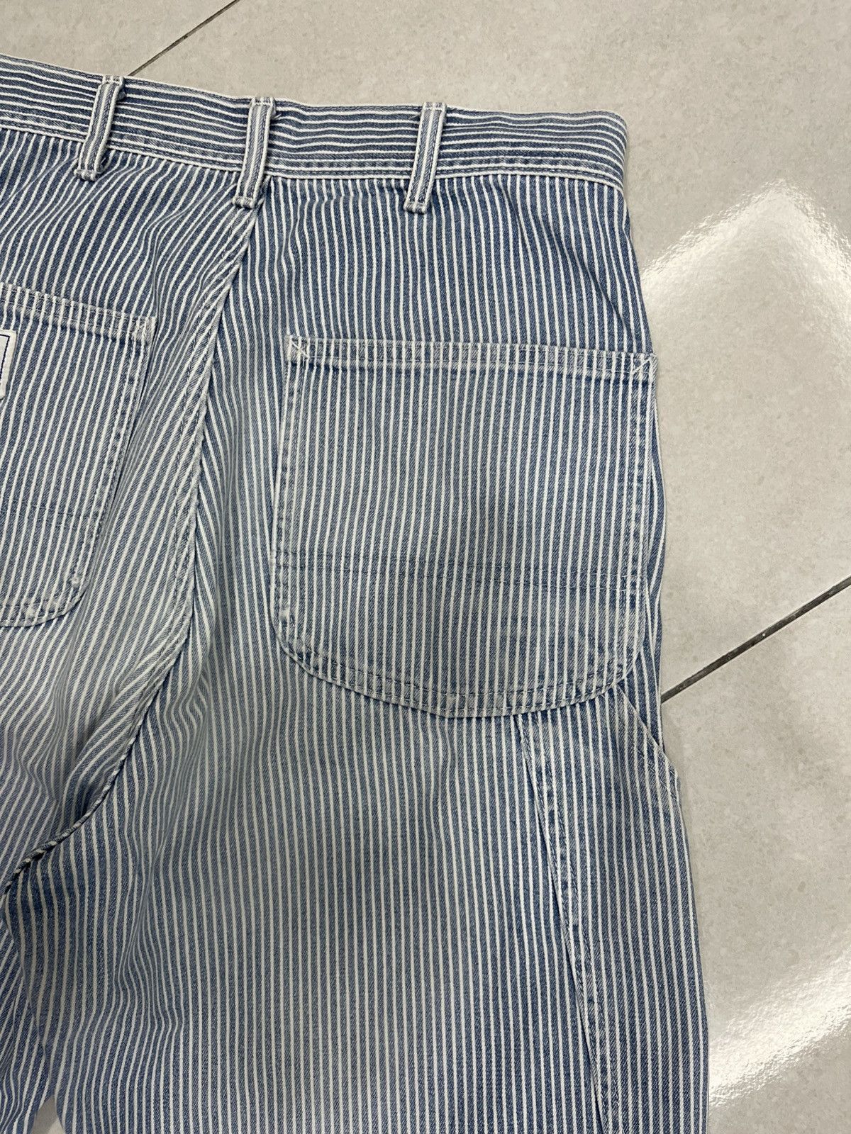 Lee Lee Hickory Stripe Carpenter Pants Union Made Sanforized Size 28" / US 6 / IT 42 - 12 Thumbnail