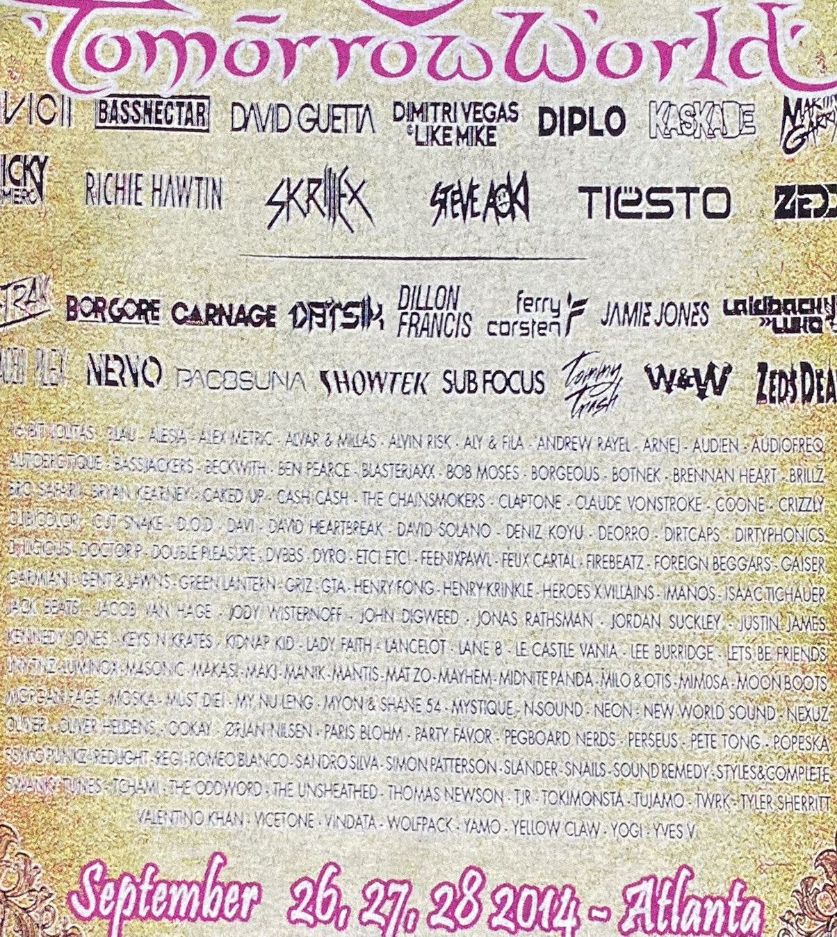 Band Tees × Vintage Tomorrow World Festival 2014 EDM Atlanta (size Med) Size US M / EU 48-50 / 2 - 8 Thumbnail