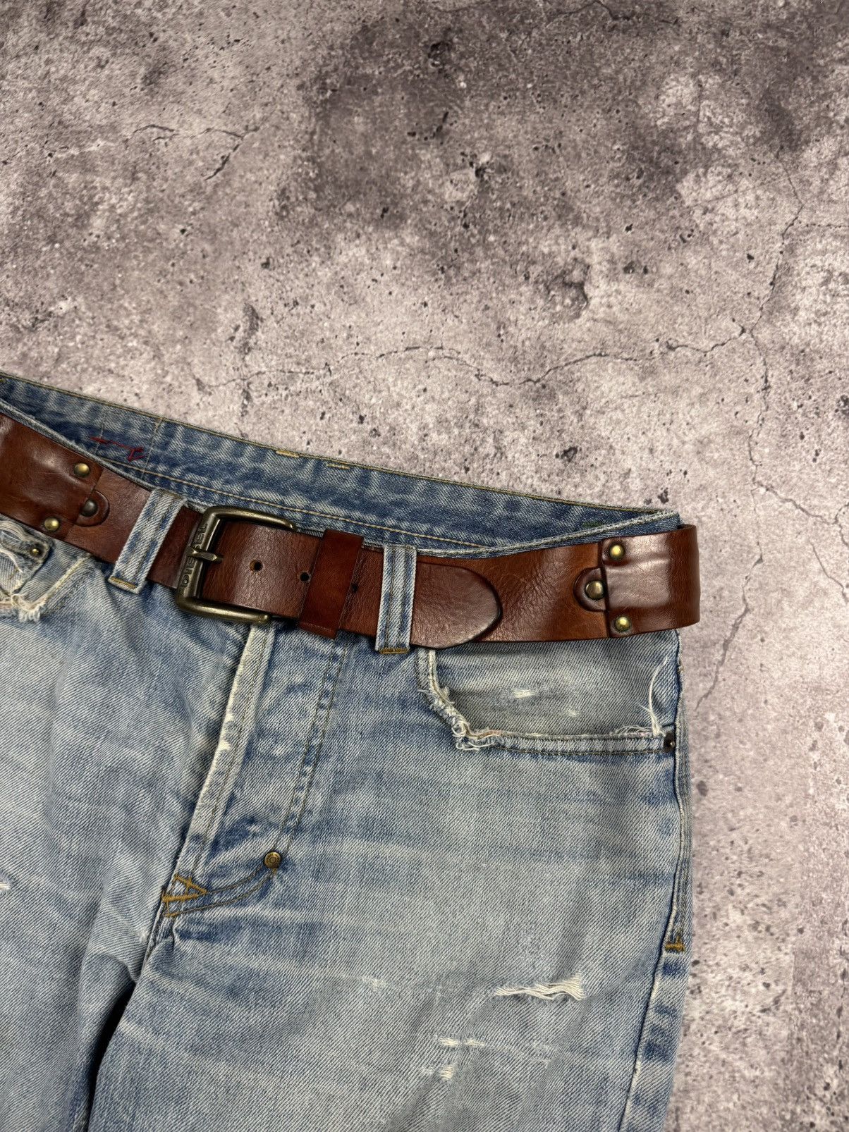 Vintage Diesel Japanese Style Archive Patchwork Leather Belt