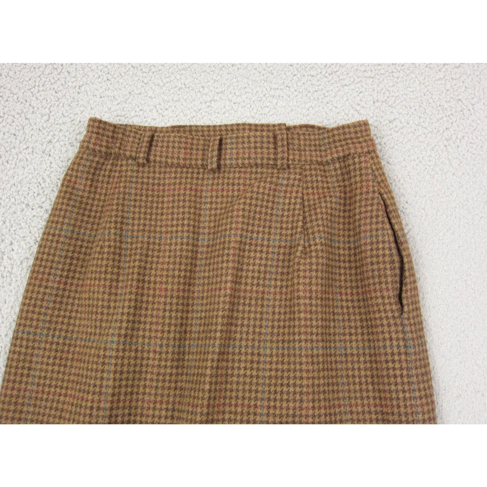 Vintage VINTAGE Country Shop Skirt Women 10 Brown A-Line Midi Wool Made in USA 70s Tweed City Preppy 80s 90s Womens Size 32" / US 10 / IT 46 - 2 Thumbnail