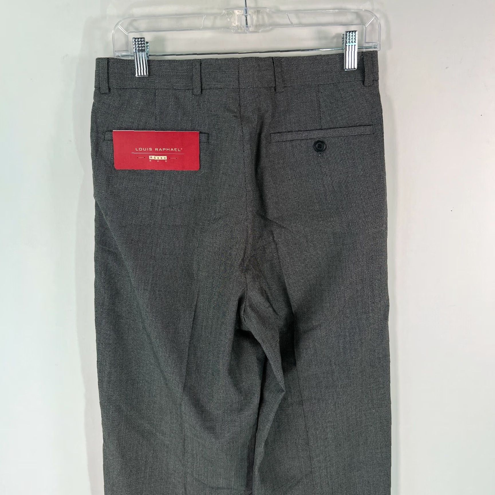 Vintage Louis Raphael Mens Pleated Front Tick Weave Casual Gray Dress Pants 30X30 Size US 30 / EU 46 - 4 Thumbnail