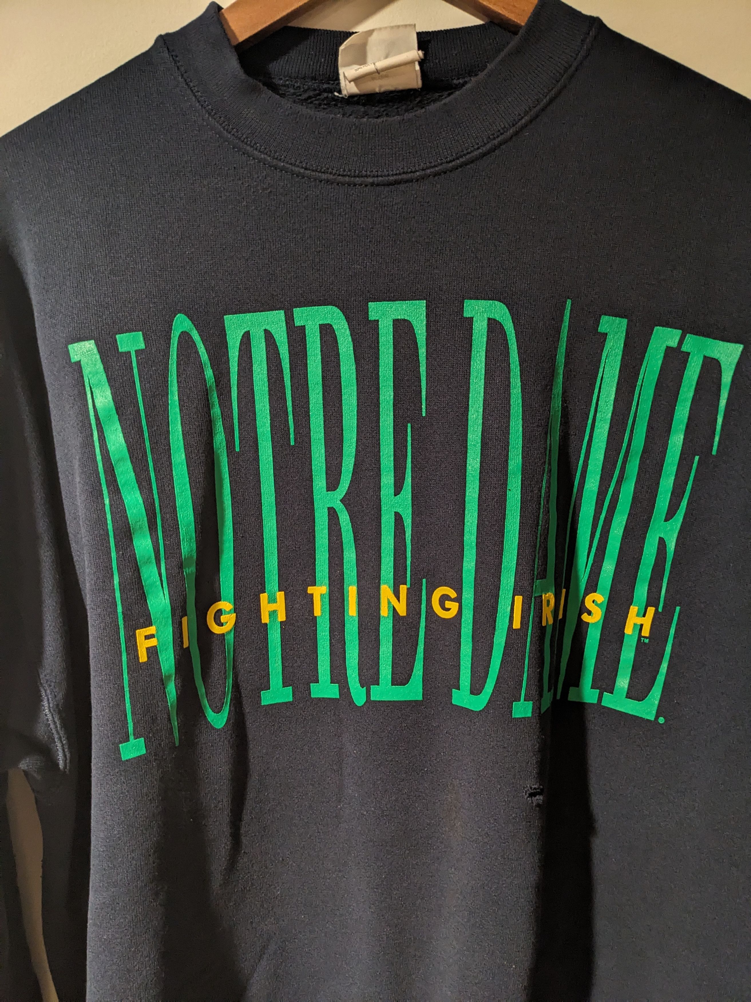 Vintage Vintage 90s Notre Dame Fighting Irish College Sweatshirt Size US XL / EU 56 / 4 - 2 Thumbnail