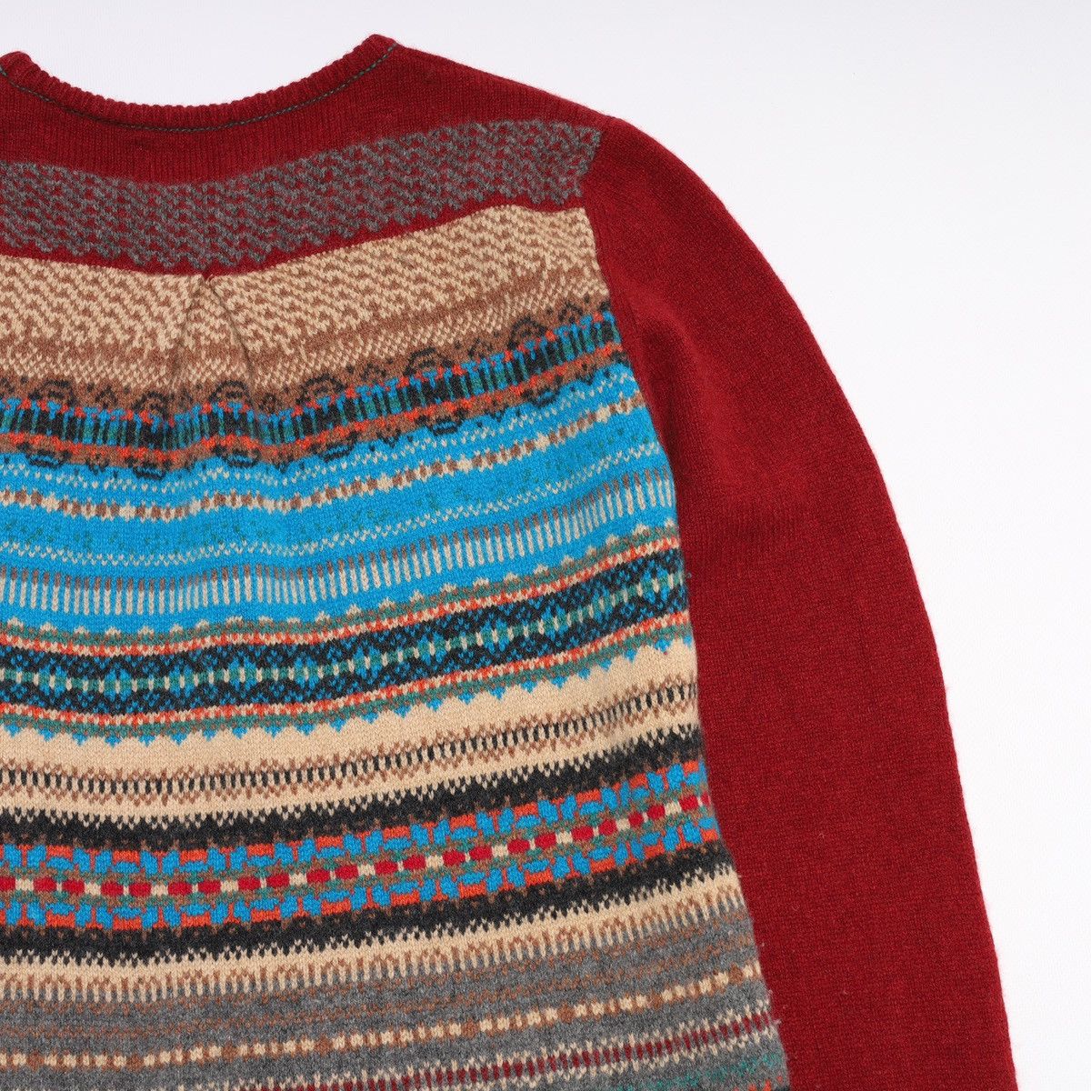 Other Eribe Scotland Wool Long Sweater Fair Isle Printed Striped Size M / US 6-8 / IT 42-44 - 13 Thumbnail