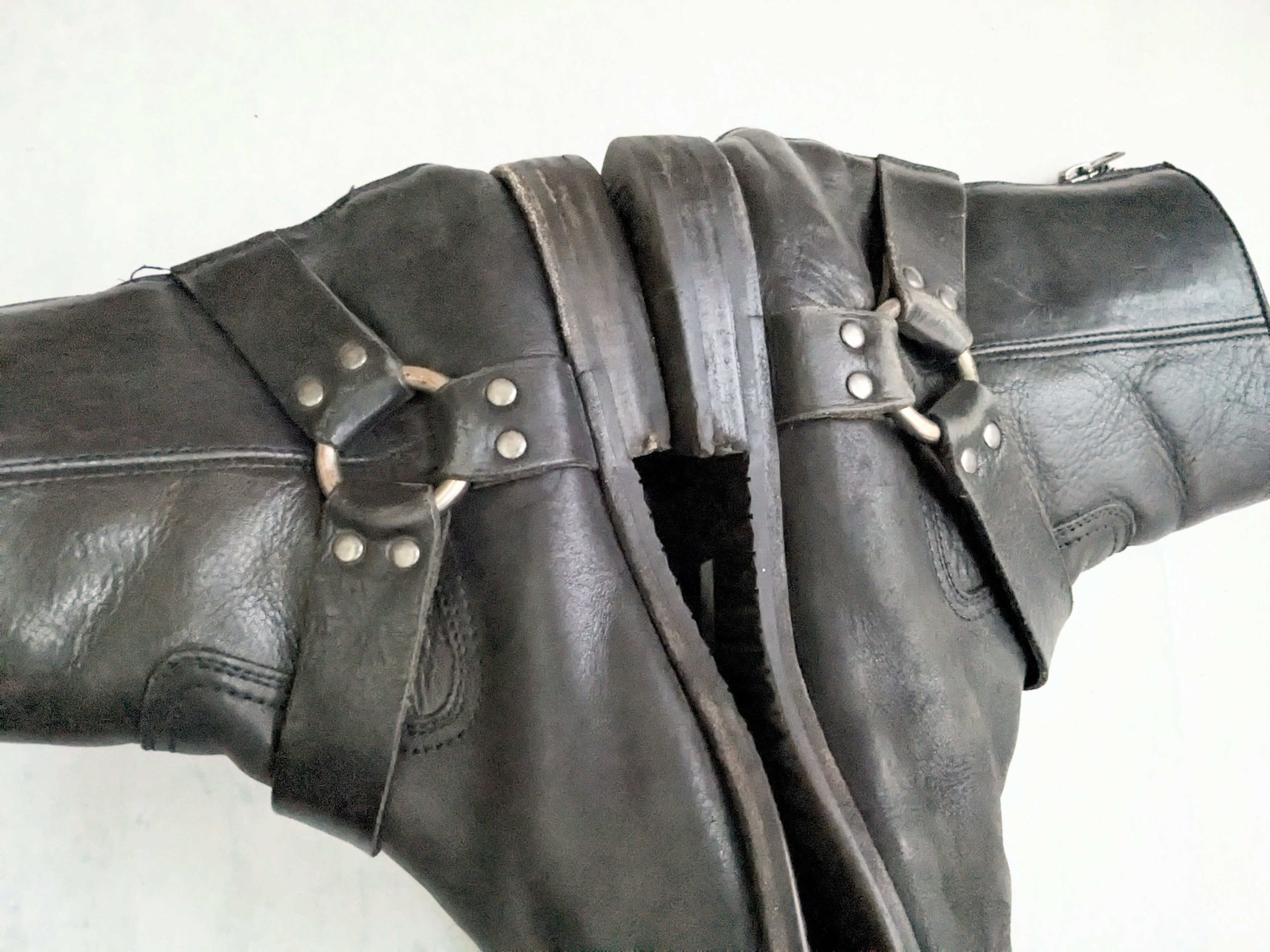Frye Frye Harness Boots Black 9 Leather Buckle Strap Size US 9 / EU 42 - 9 Thumbnail