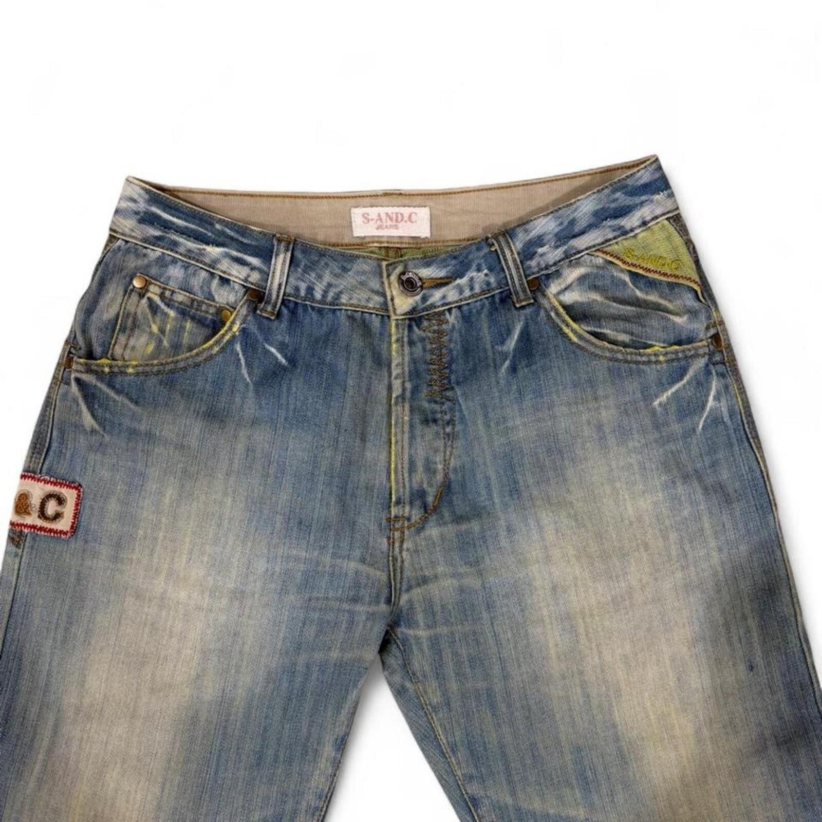 Other Y2K Vintage S-AND-C unique light weight denim jeans Size 33" - 6 Thumbnail