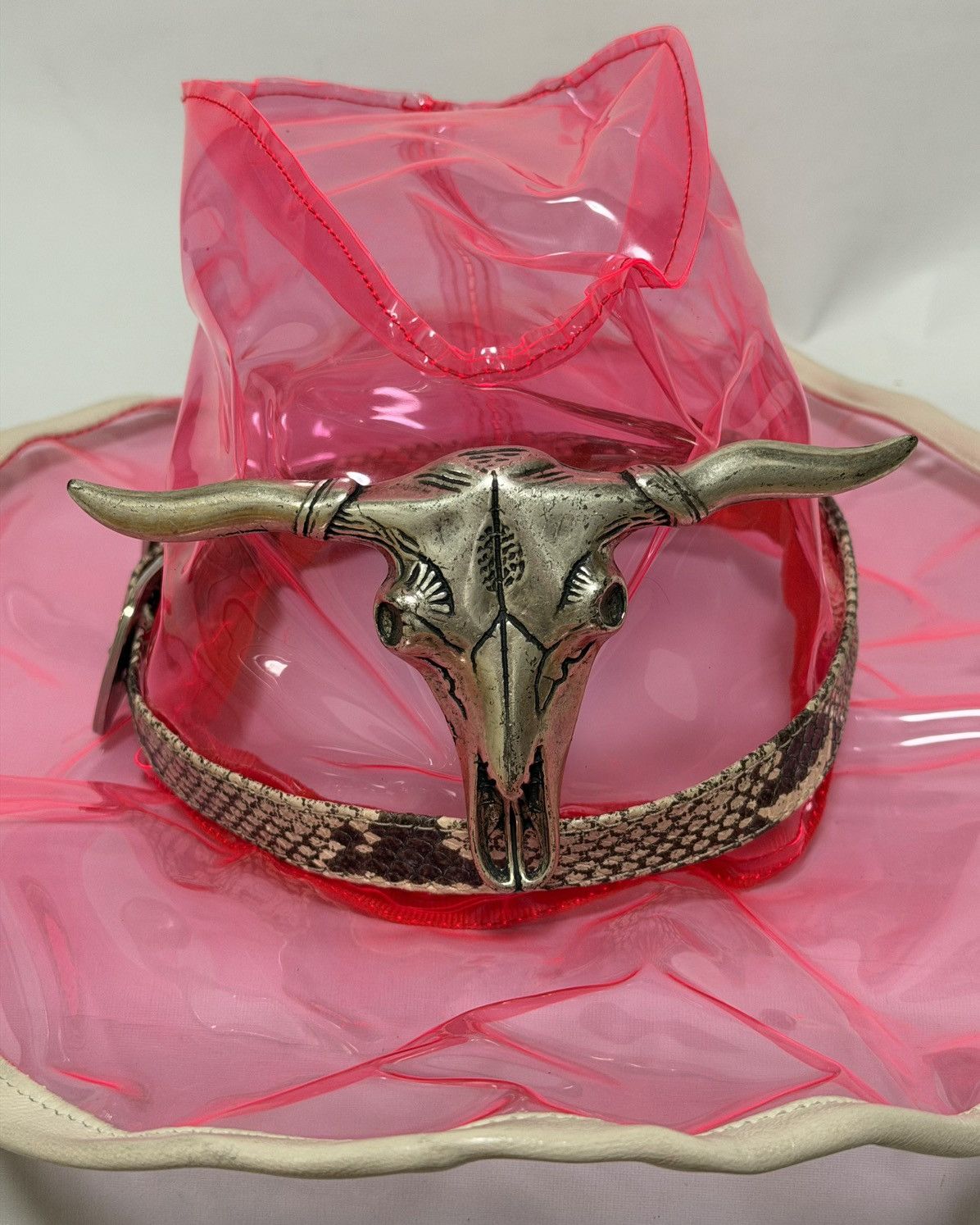 Dolce & Gabbana D&G S/S 2004 Transparent PVC Cowboy Hat with Longhorn Skull Size ONE SIZE - 5 Thumbnail