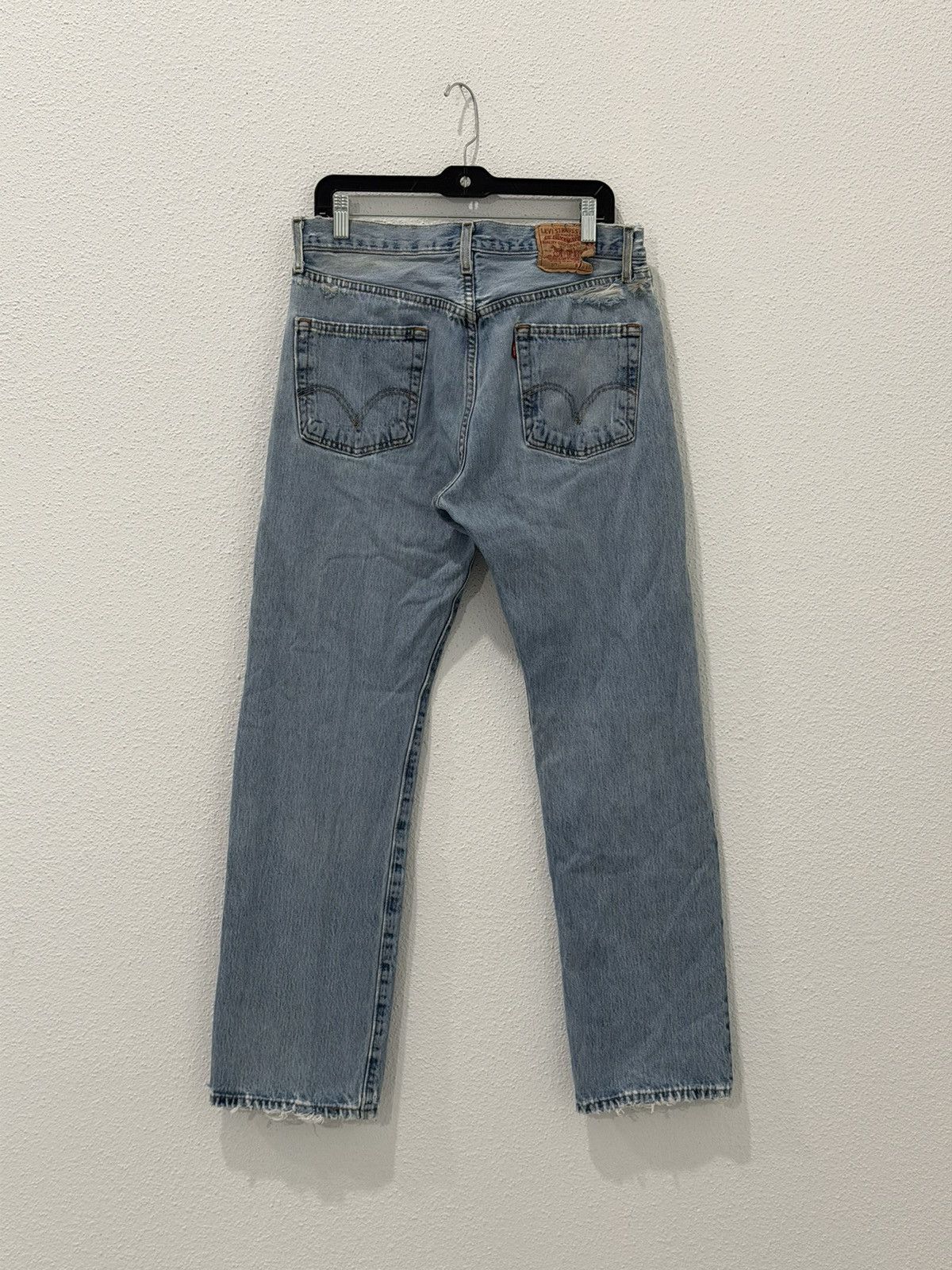 VTG Levis 501 Jeans 33x32 Light Wash Straight Leg Button Fly
