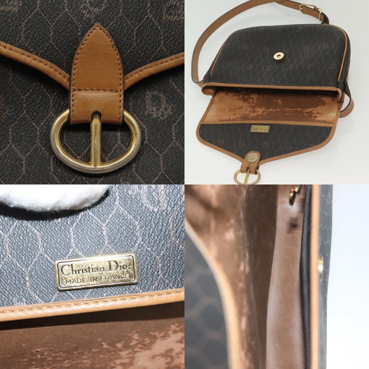 Dior DIOR Honeycomb Canvas Shoulder Bag Pvc Black Gold Size ONE SIZE - 11 Thumbnail