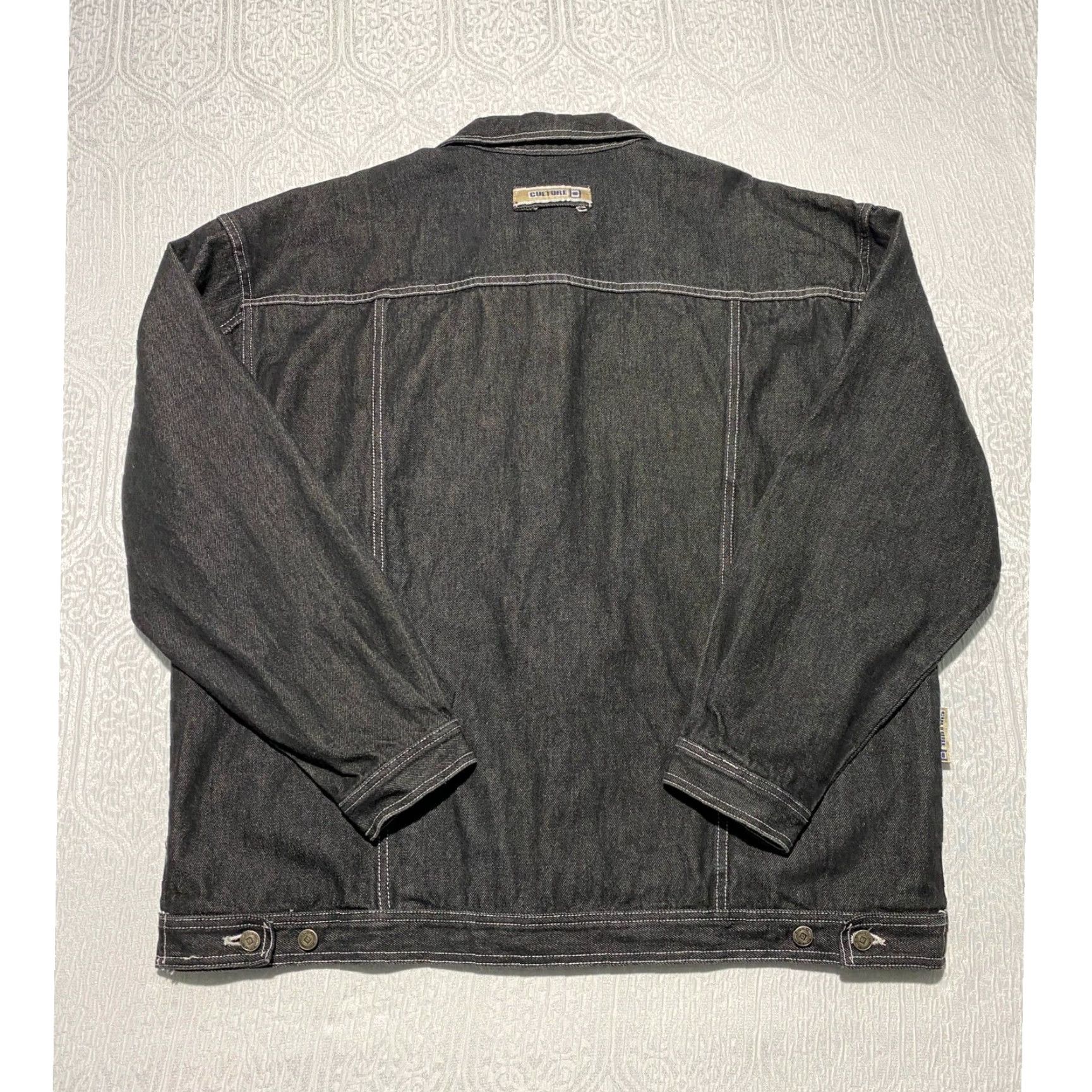 Vintage Culture Denim Jacket Black Mens 2XL Cotton Trucker Style Shirt Jacket Casual Spring Fall Mens Size US 39 - 4 Thumbnail