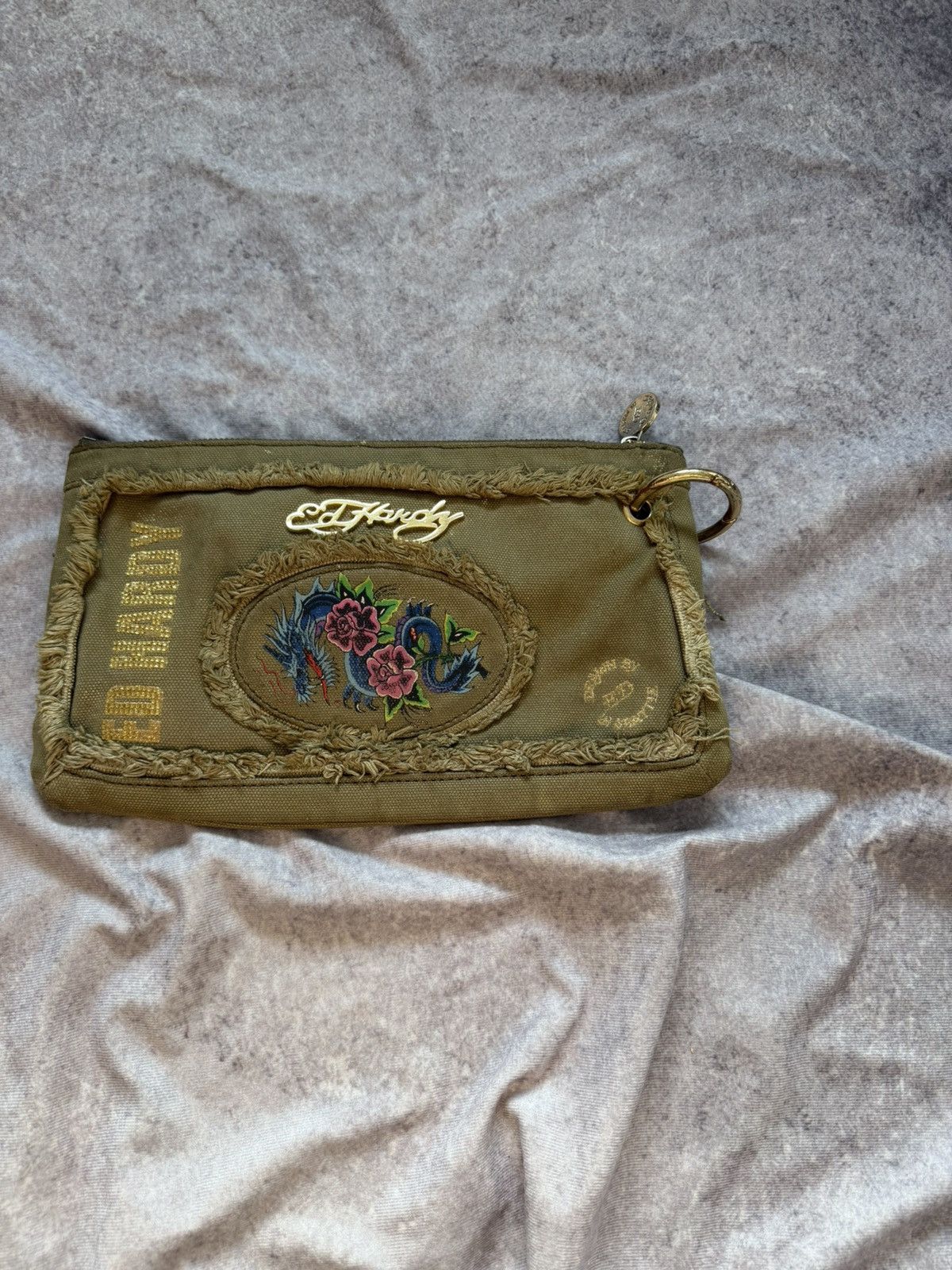 Ed Hardy Y2K Ed Hardy Distressed Canvas Clutch Bag Size ONE SIZE - 2 Thumbnail