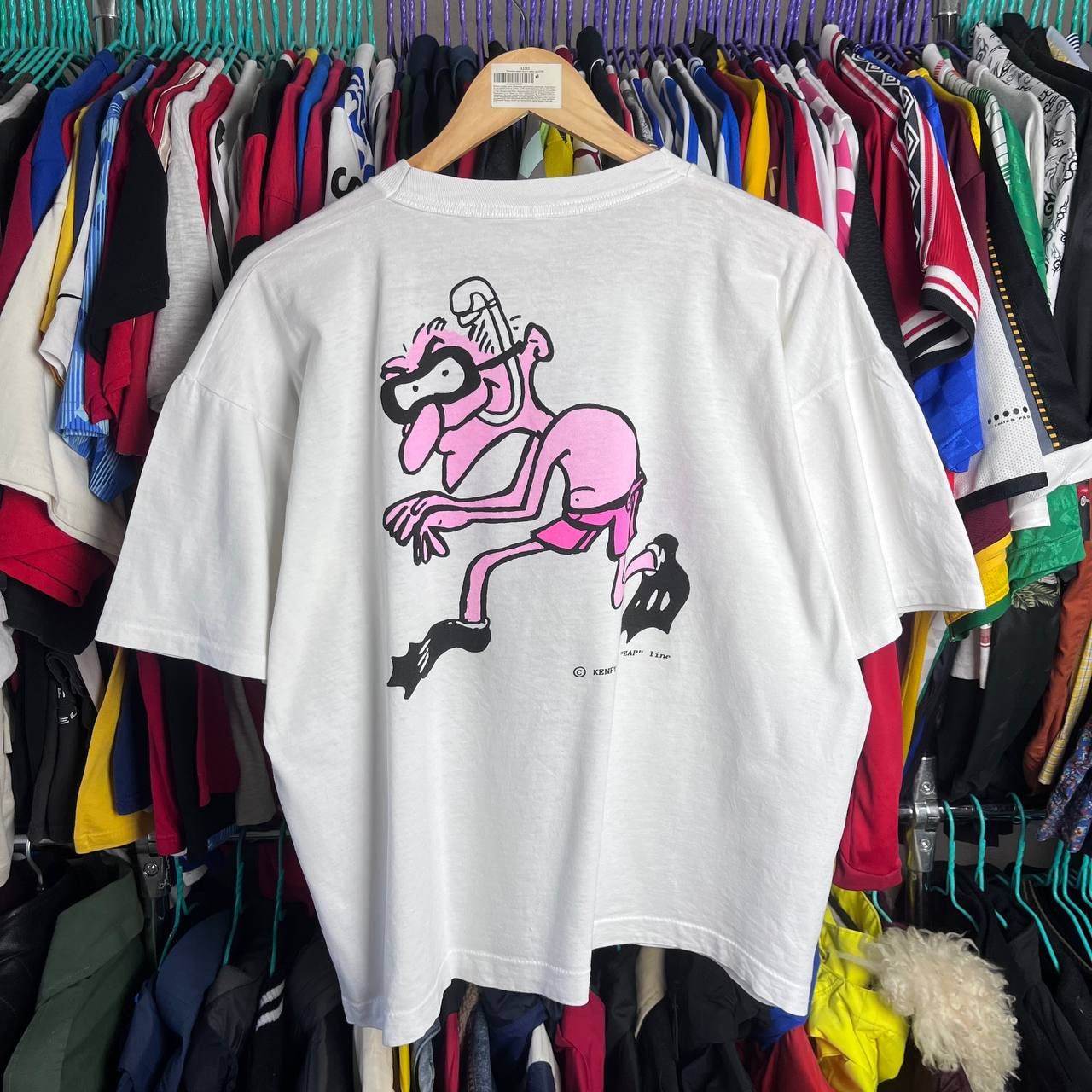 Vintage KENPY design ZAP line Funny Humor Ironic Print Tshirt Size US XL / EU 56 / 4 - 9 Thumbnail