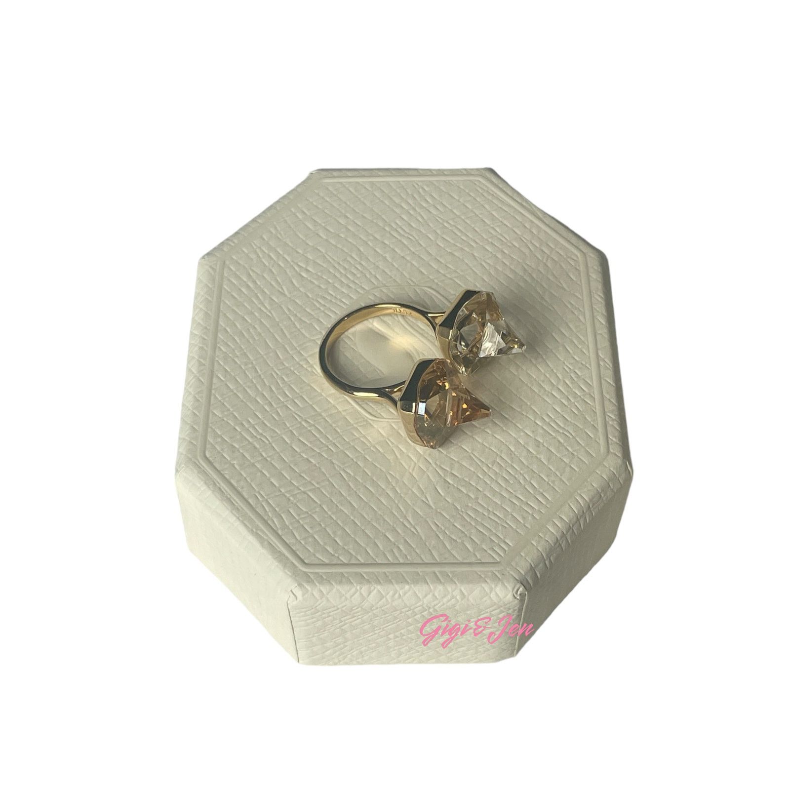 Swarovski Swarovski Ortyx open ring Pyramid cut plated 52/6 Size ONE SIZE - 5 Thumbnail