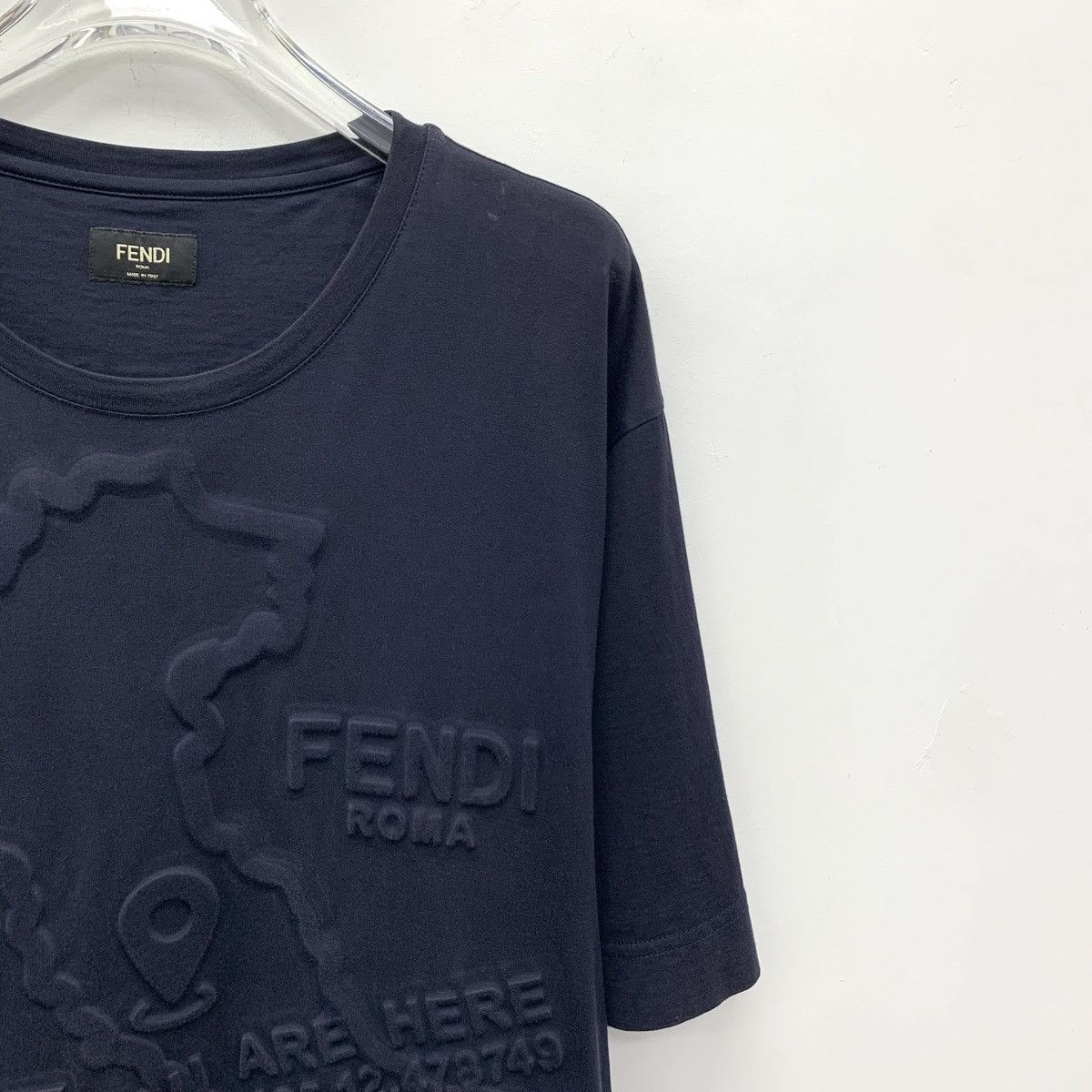 Fendi Fendi Dark Navy Map Letter Short Sleeve T-shirt K26WX Size US M / EU 48-50 / 2 - 3 Thumbnail