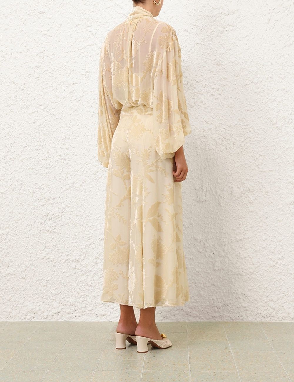 Zimmermann oc11z1025 Burnout Blouse in Cream Size L / US 10 / IT 46 - 4 Thumbnail