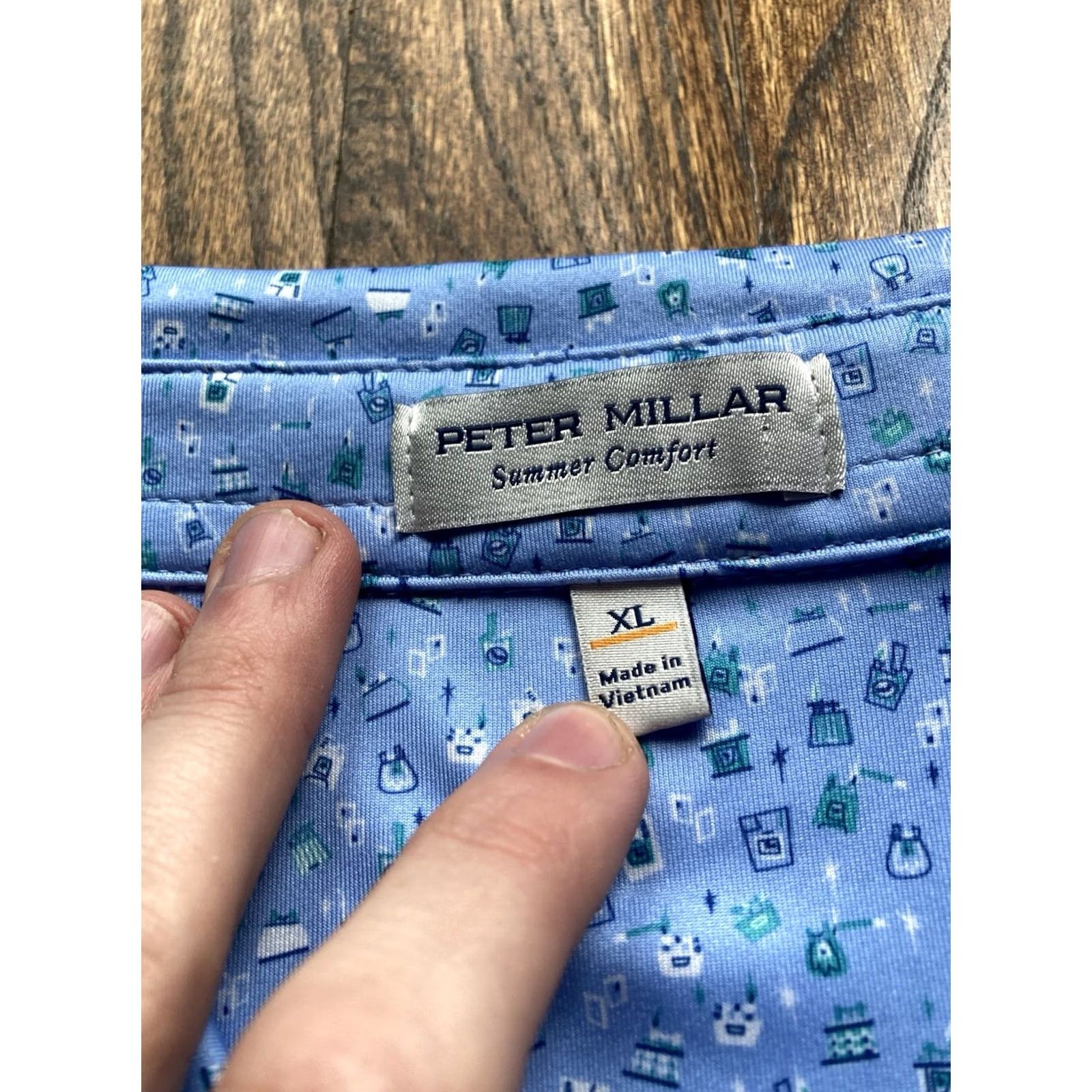 Peter Millar Peter Millar Summer Comfort Polo Shirt Mens XL Blue AOP Golf Performance Size US XL / EU 56 / 4 - 5 Thumbnail