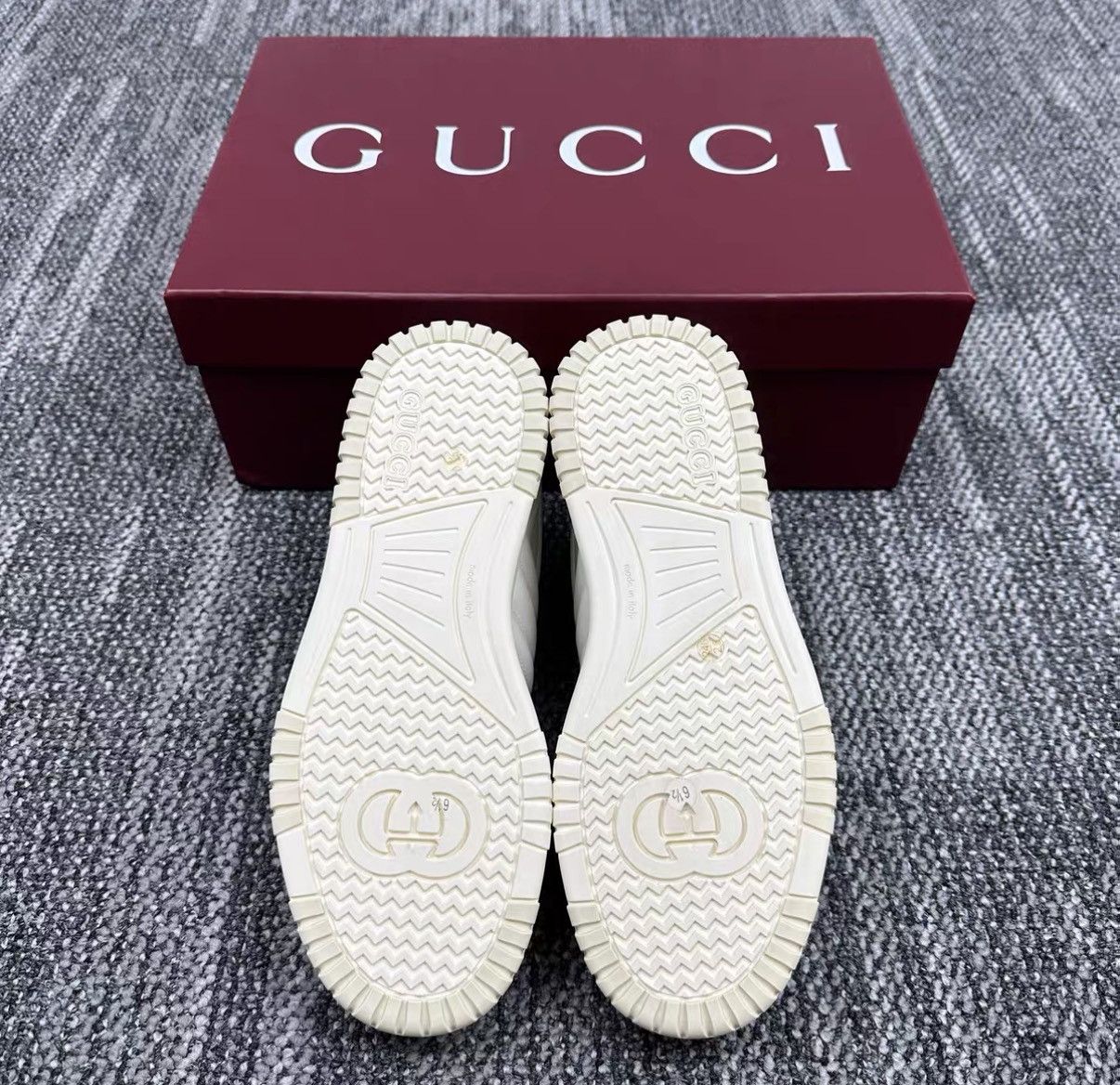 Gucci Gucci Re-Web Grained Leather Low Top Sneakers J42 Size US 7.5 / EU 40-41 - 6 Thumbnail