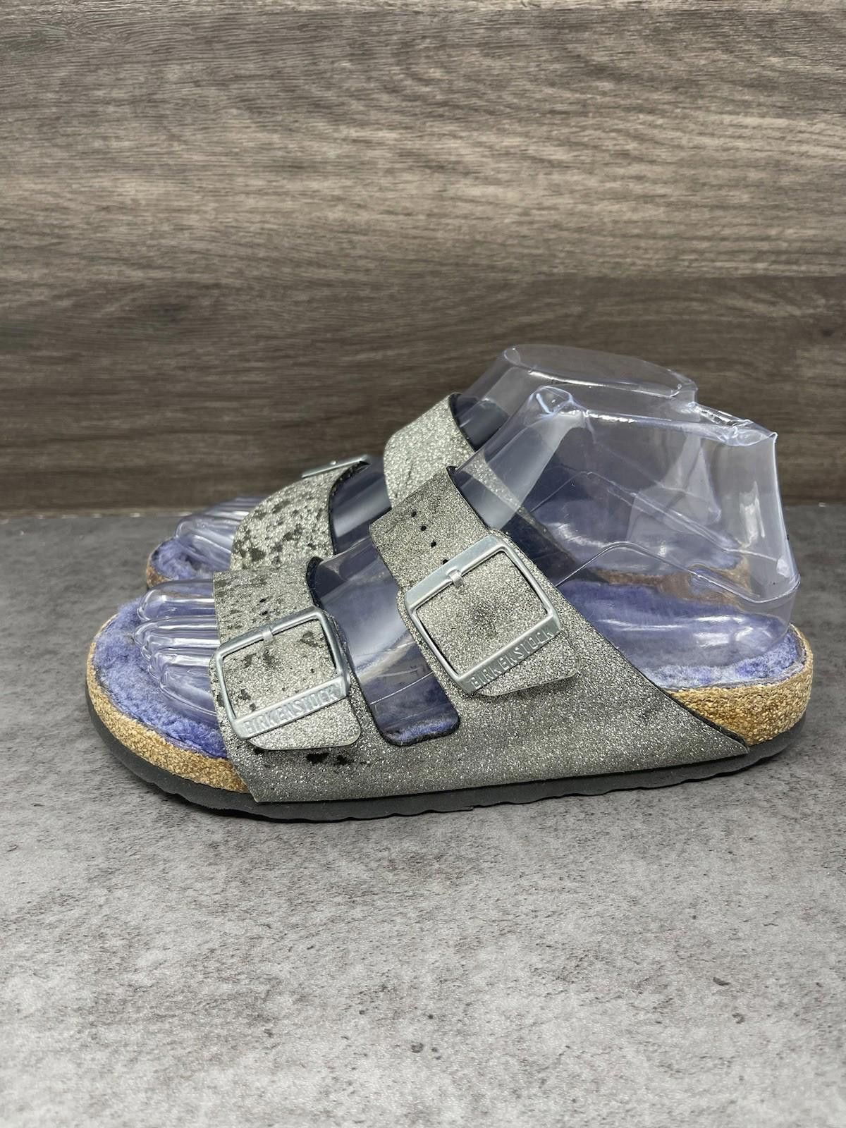 Birkenstock Birkenstock Arizona Sandals Womens Size 6 (37) Glitter Silve Size US 6 / IT 36 - 1 Thumbnail