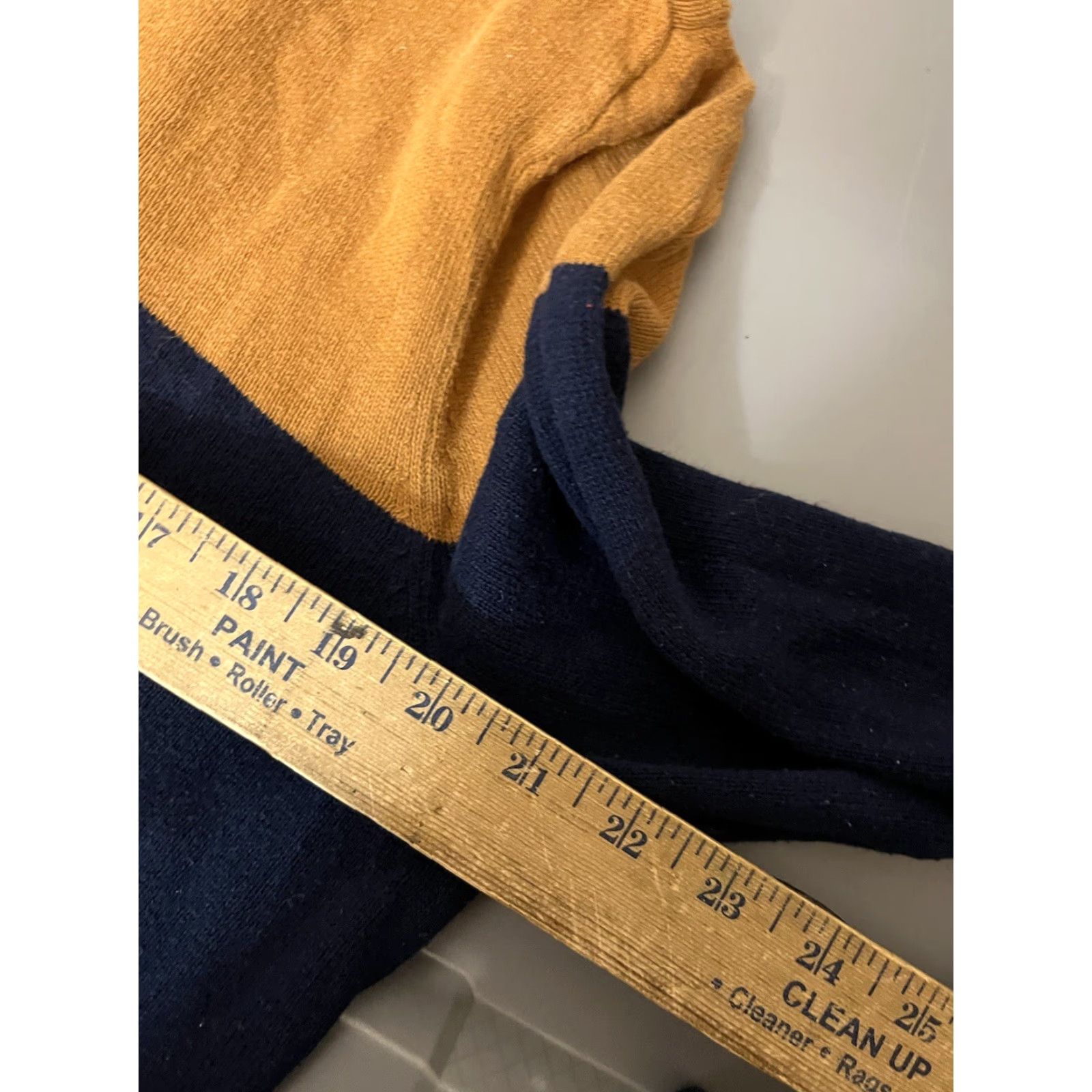Express Express Sweater Men XL Pullover Crewneck Navy Colorblock Lightweight Multicolor Cotton Knit Cable-Knit Striped Logo Athletic? Size US XL / EU 56 / 4 - 5 Thumbnail
