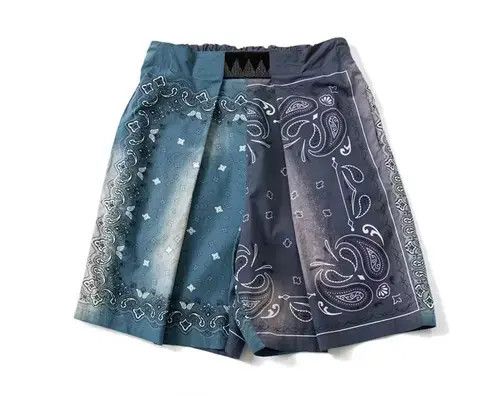 Japanese Brand 21SS Tokyo Union Bandana Paisley Faded Two Tone Shorts Size US 32 / EU 48 - 1 Thumbnail