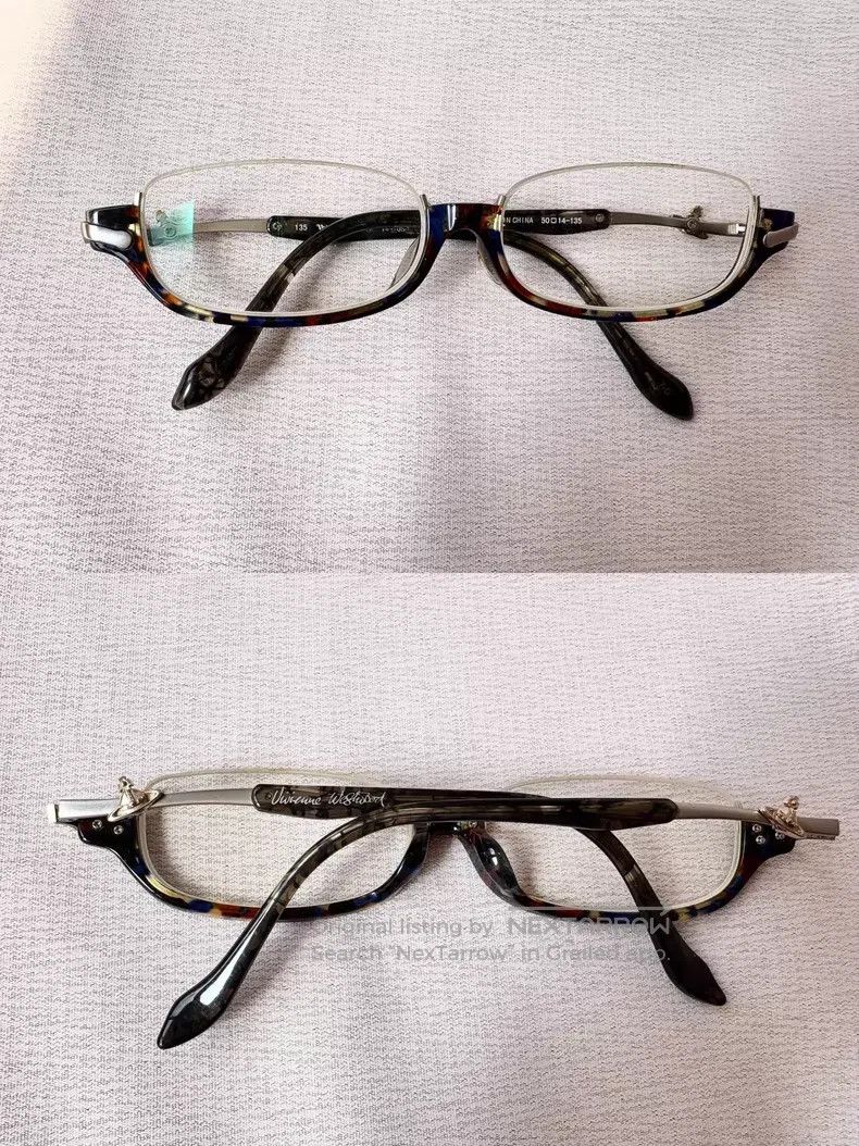 Vivienne Westwood Vivienne Westwood Blue tortoise shell Saturn half-frame gl Size ONE SIZE - 5 Thumbnail