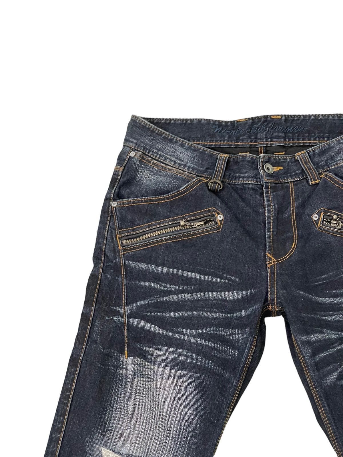 Japanese Brand Slim Jeans Nicole Club Distress Faded Low Rise Denim 7🟦5 Size US 32 / EU 48 - 8 Thumbnail