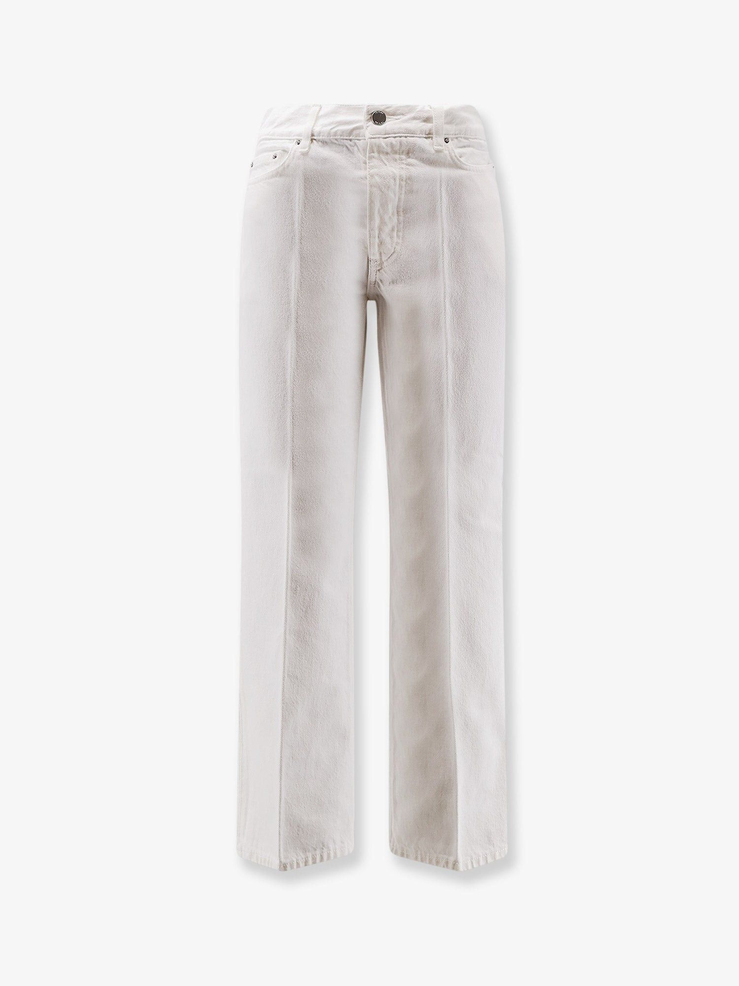 Toteme White Denim Trousers With Flared Bottom Size 28" / US 6 / IT 42 - 1 Thumbnail