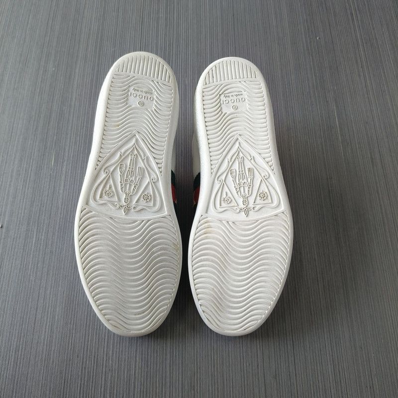Gucci Gucci Stylish Leather Sneakers in White and Green Size US 5.5 / EU 38 - 3 Thumbnail
