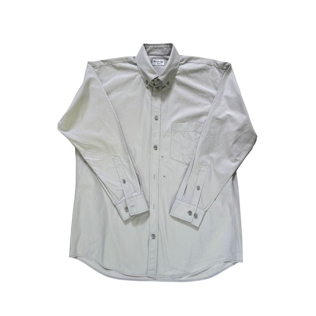 Balenciaga Balenciaga Fitted Wrap Shirt in Light Grey Size M / US 6-8 / IT 42-44 - 2 Thumbnail