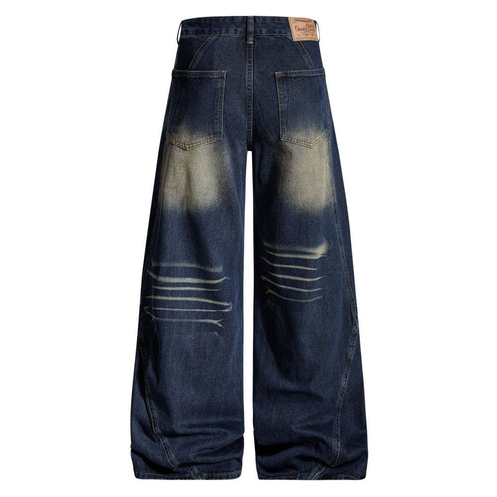 Jean Punk Washed Men's Distressed Loose-fitting Jeans Size US 32 / EU 48 - 2 Thumbnail