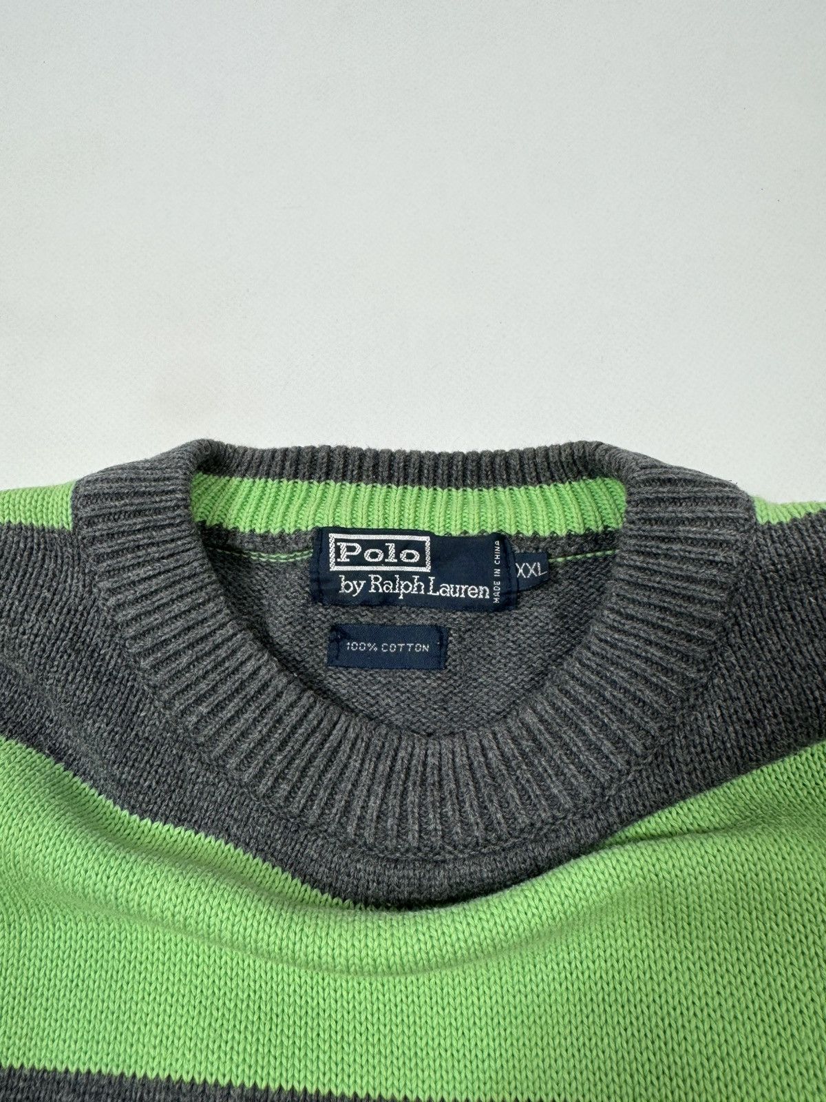 Polo Ralph Lauren Vintage Polo Ralph Lauren Striped Knit Crewneck Sweater Size US XL / EU 56 / 4 - 11 Thumbnail