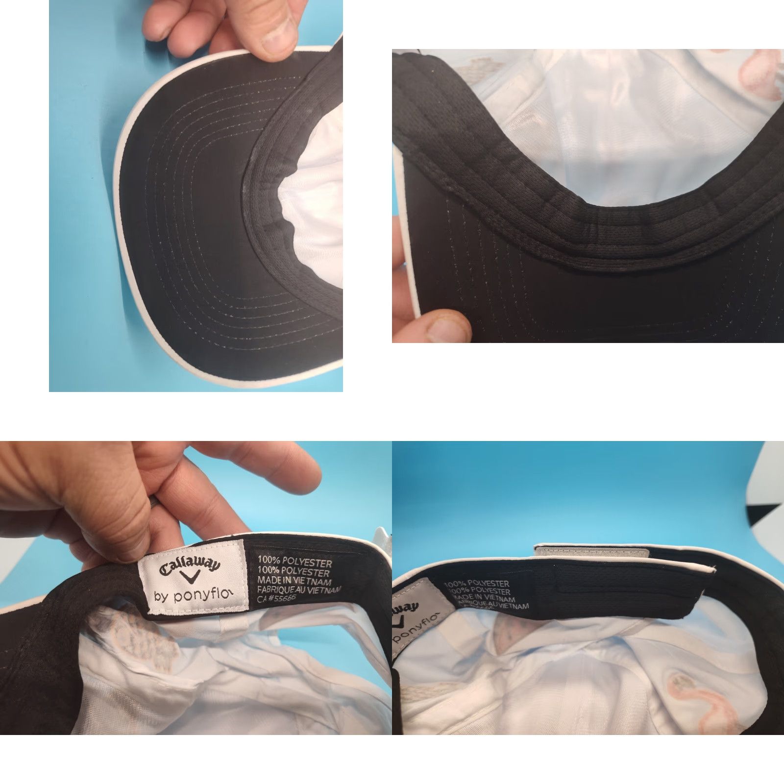 Callaway Callaway Golf Hat Cap Womens One Size White Floral Pony Tail Strap Back Ponyflo Flowers Fruit Flamingo Hawaiian Garden Style Golf Hat Womens Size ONE SIZE - 9 Thumbnail