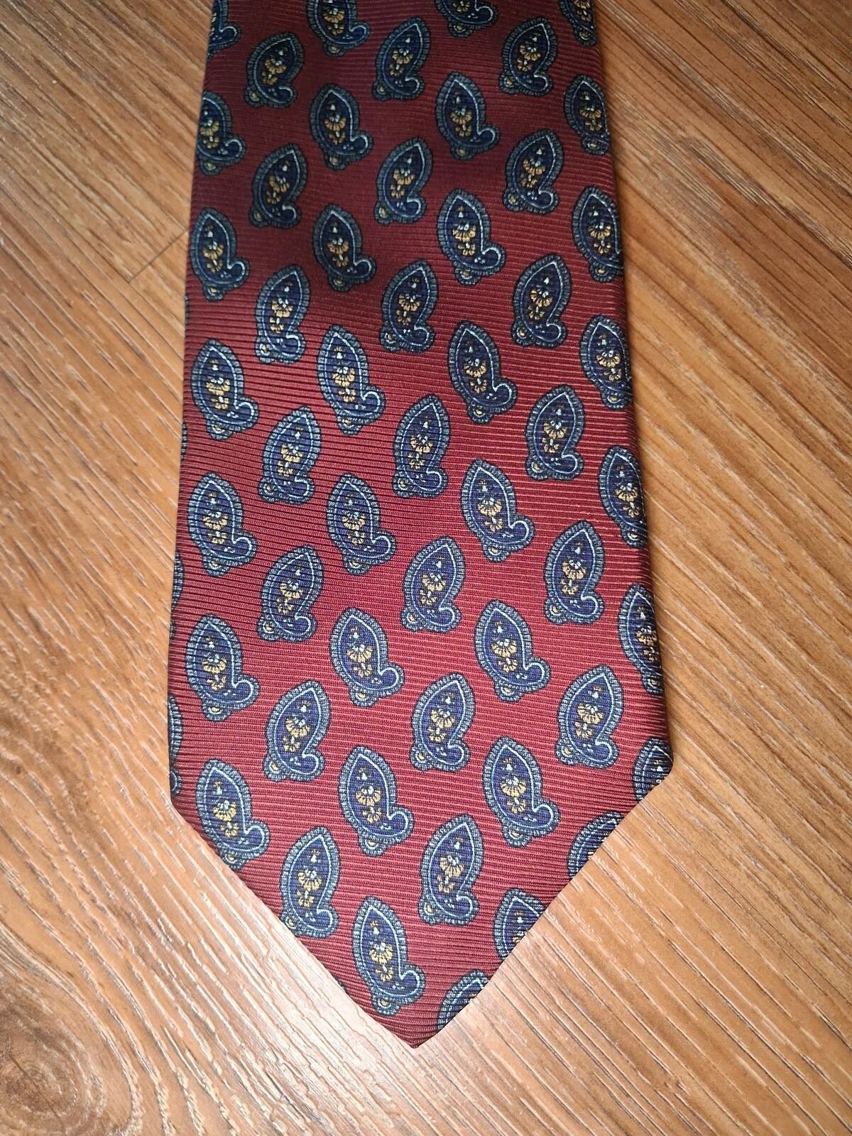 Robert Talbott Robert Talbott Silk Tie Burgundy Paisley Handmade USA Wide Size ONE SIZE - 1 Thumbnail