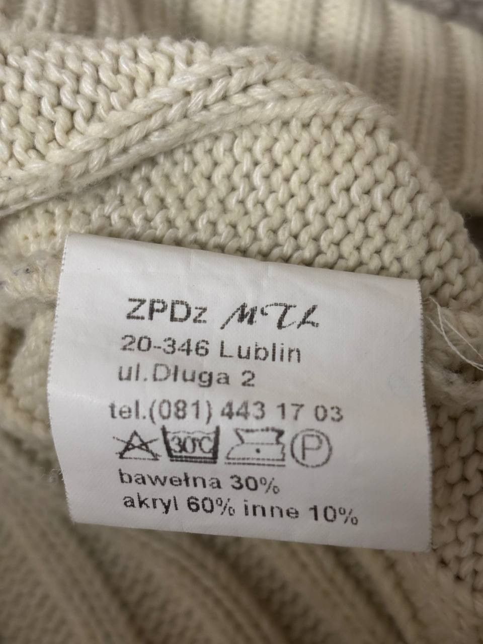 Vintage Vintage MTL Crewneck Sweater - Cream/Off-White Ribbed Knit Size US L / EU 52-54 / 3 - 7 Thumbnail